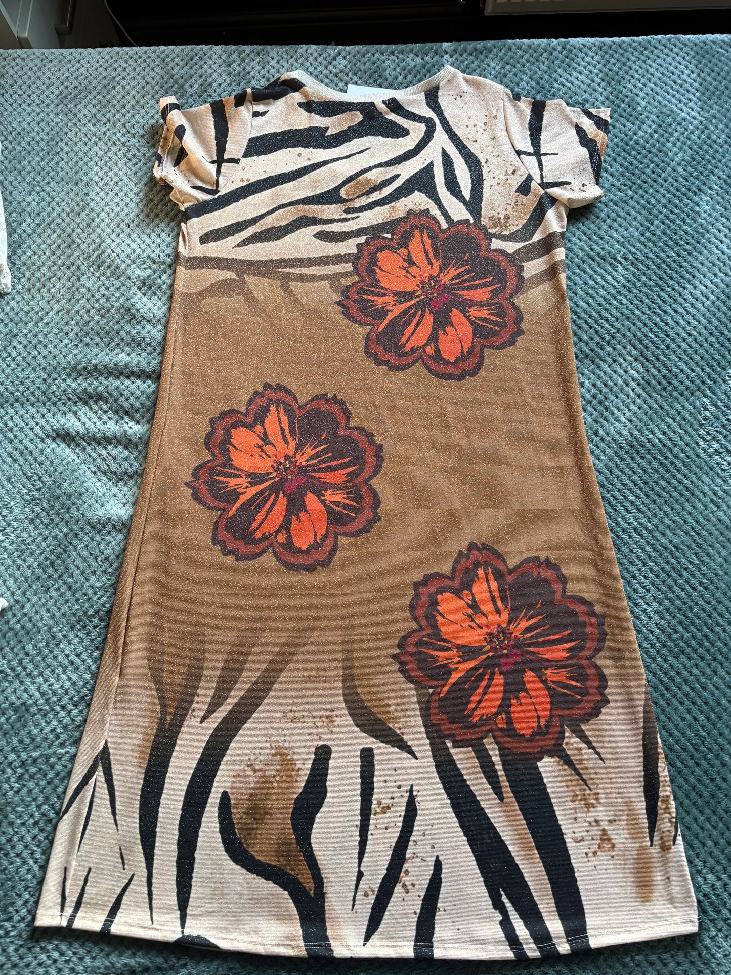 Made in Italy Floral Shimmer Maxi Dress