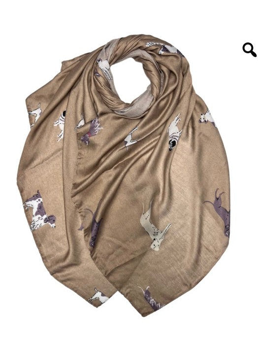 # 26 Lightweight dog print scarf with gloves