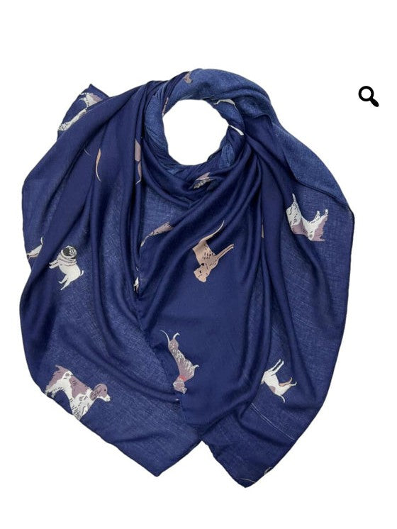 # 26 Lightweight dog print scarf with gloves