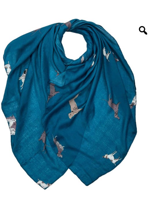 # 26 Lightweight dog print scarf with gloves