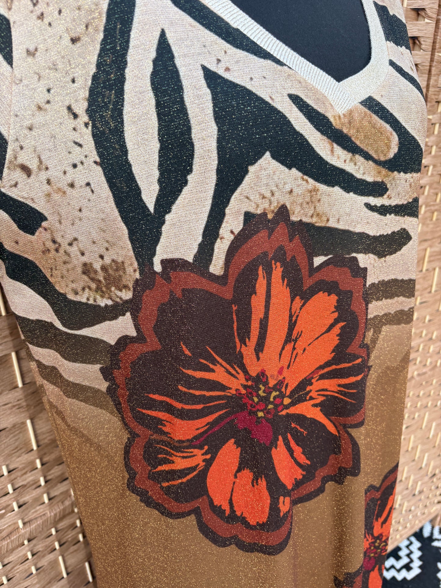 Made in Italy Floral Shimmer Maxi Dress