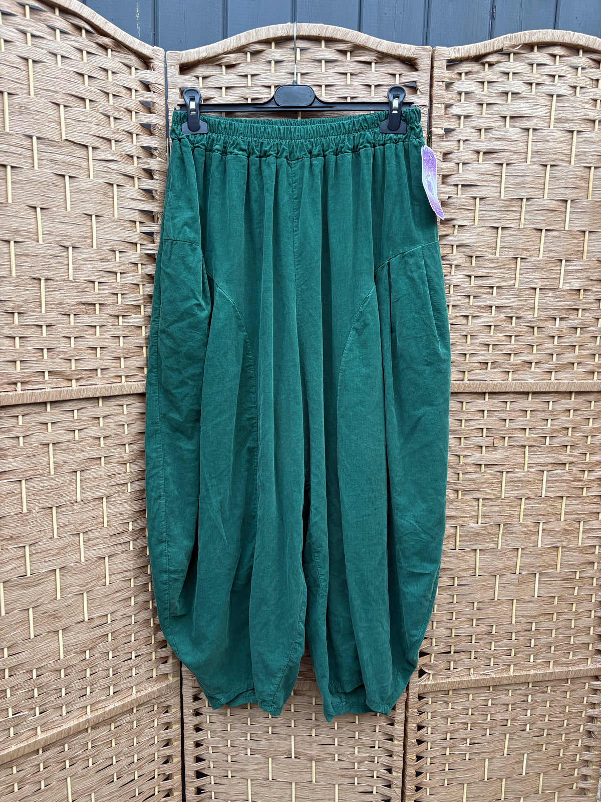 Made in Italy Needlecord Barrel Leg Cocoon Trousers Various Colours