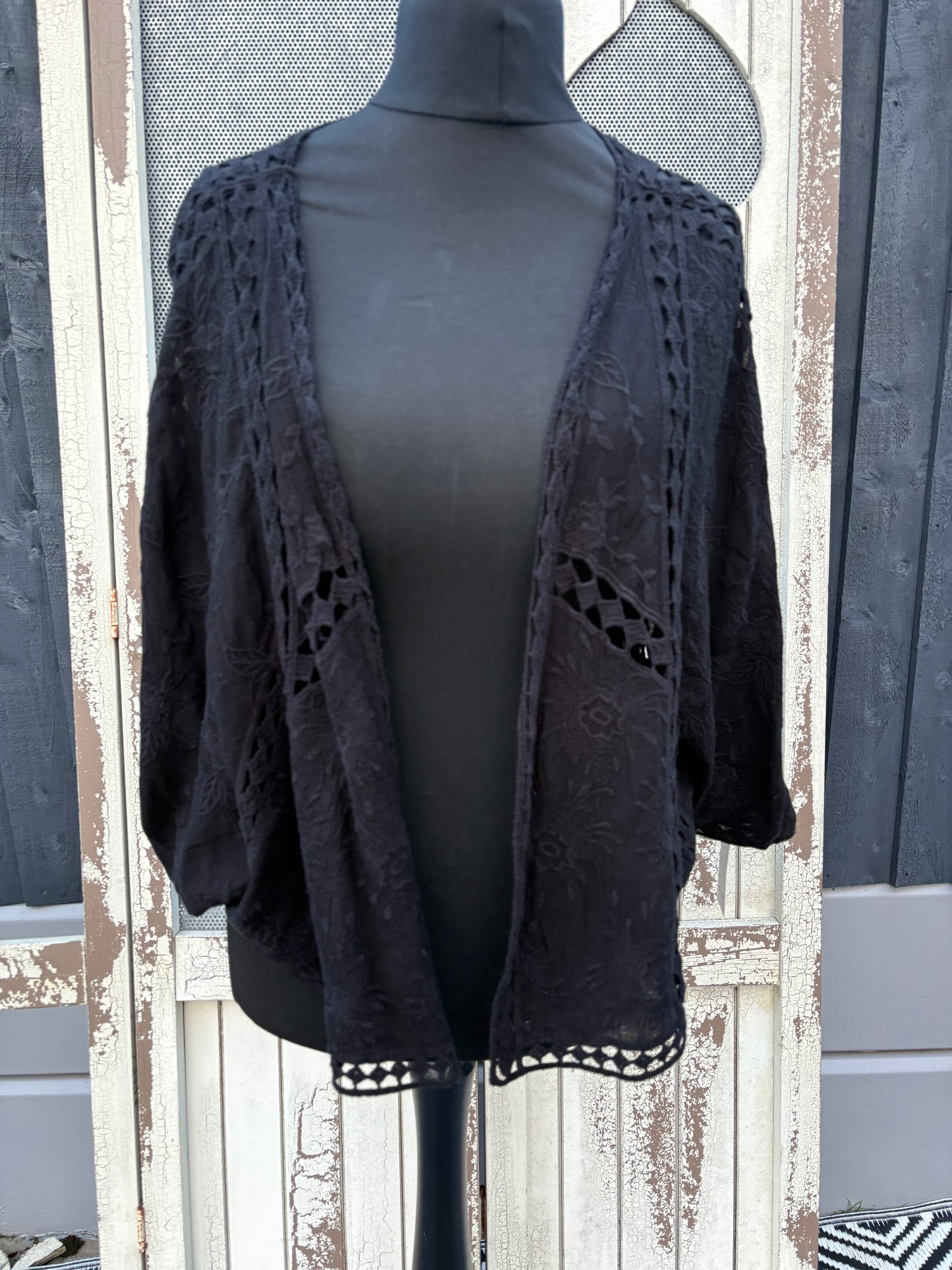 Bohemian Crochet Bolero Cardigan
