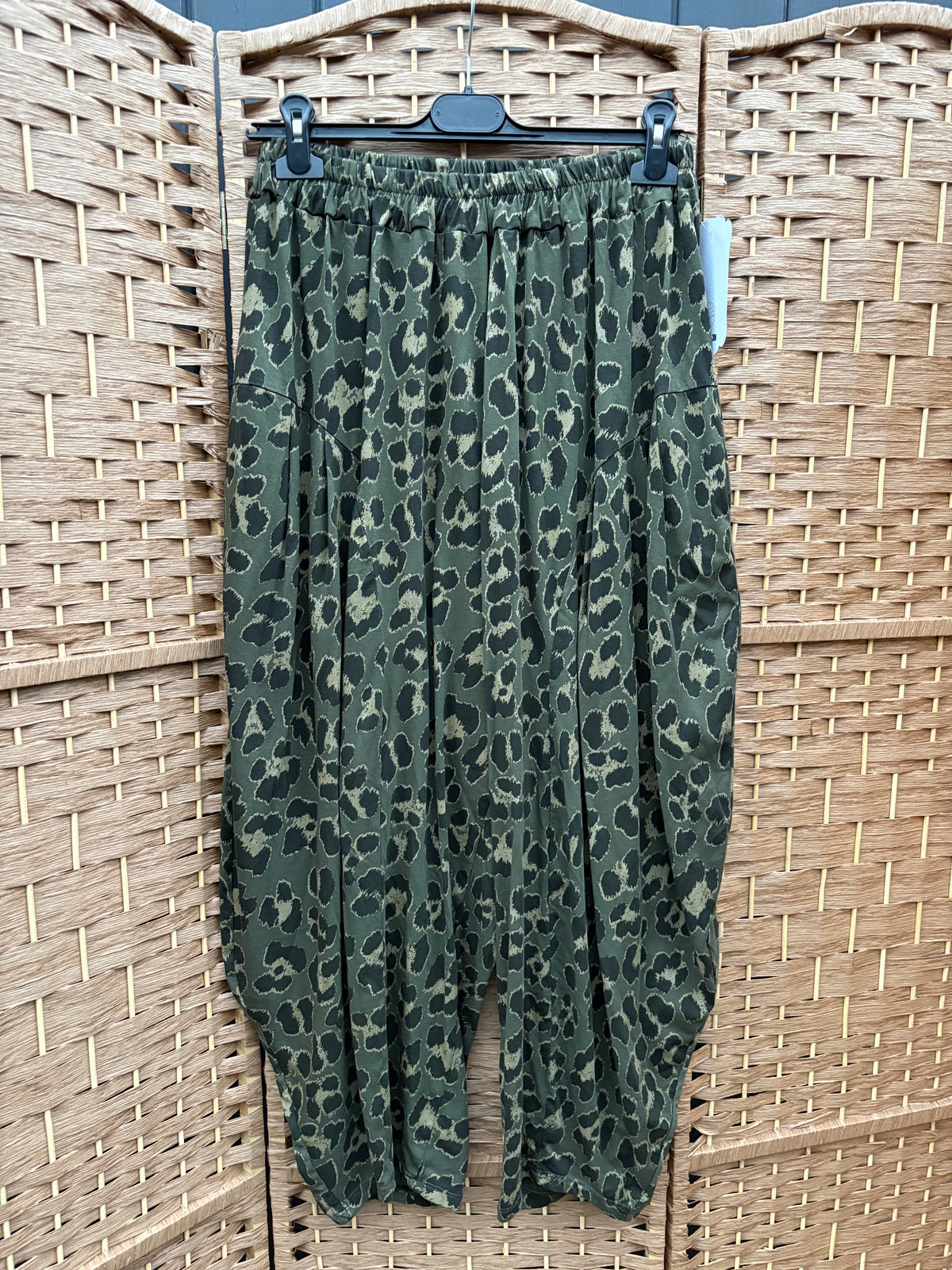 Made in Italy Milano Barrel Shaped Cocoon Trousers (Jersey) Animal Print