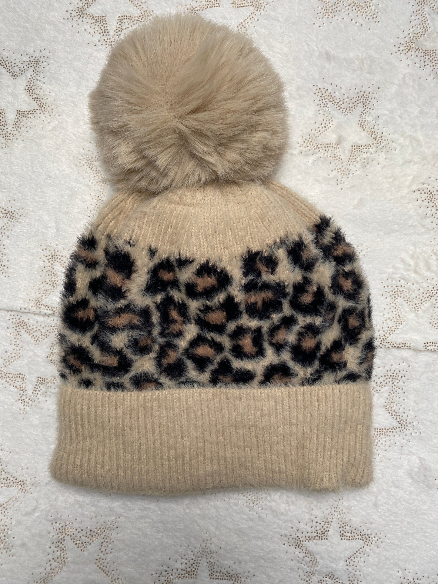 Fleecy Lined Animal Print Hat