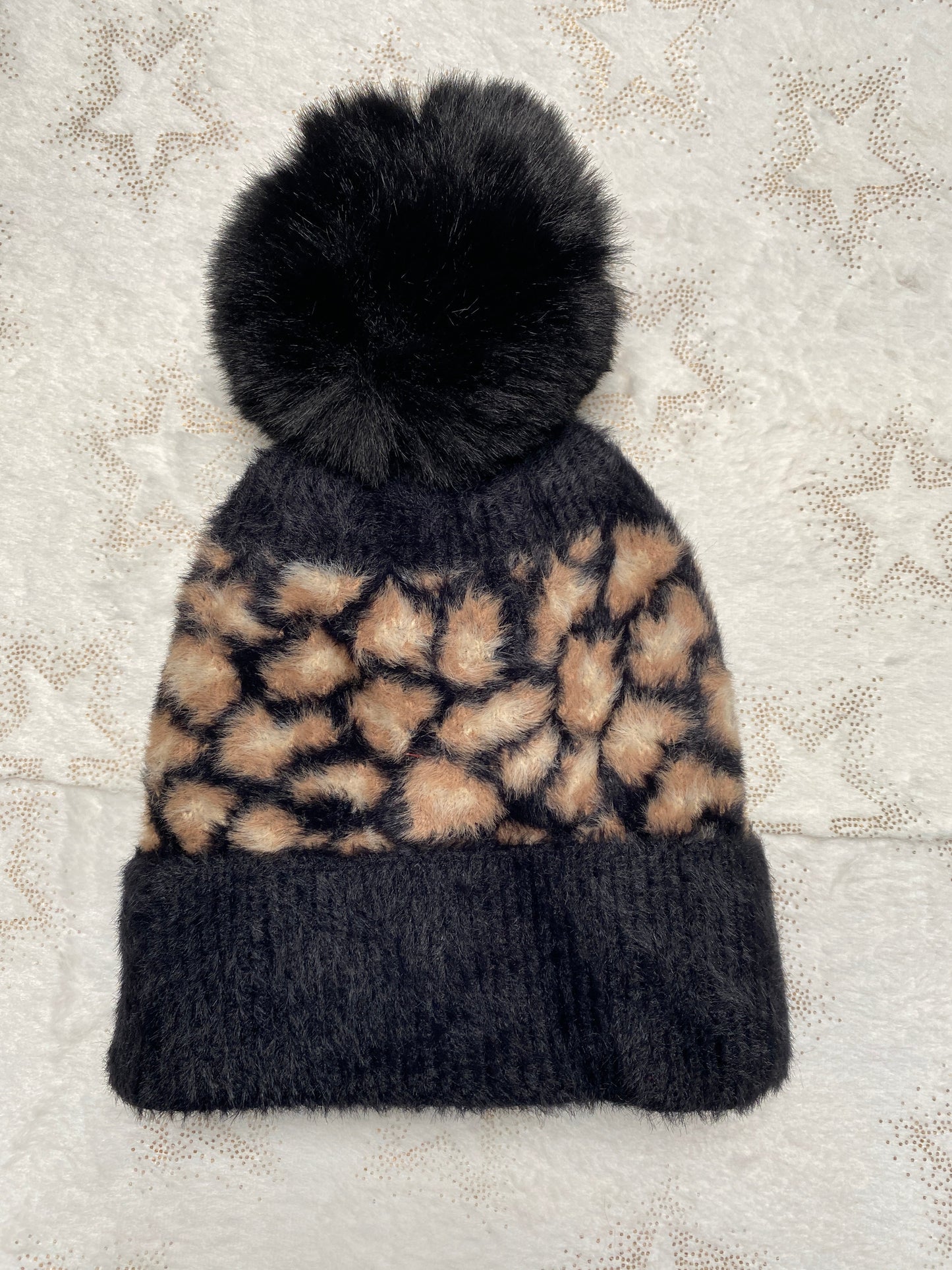 Fleecy Lined Animal Print Hat