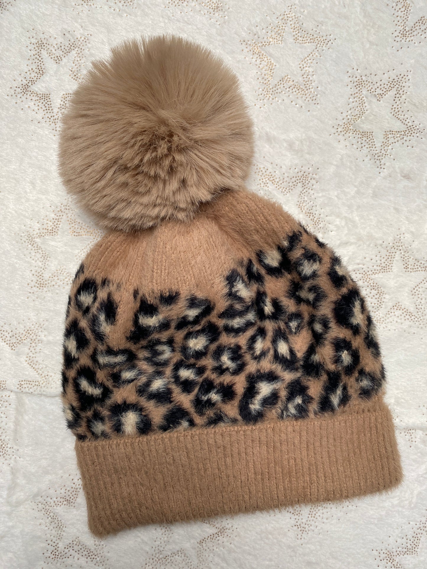 Fleecy Lined Animal Print Hat