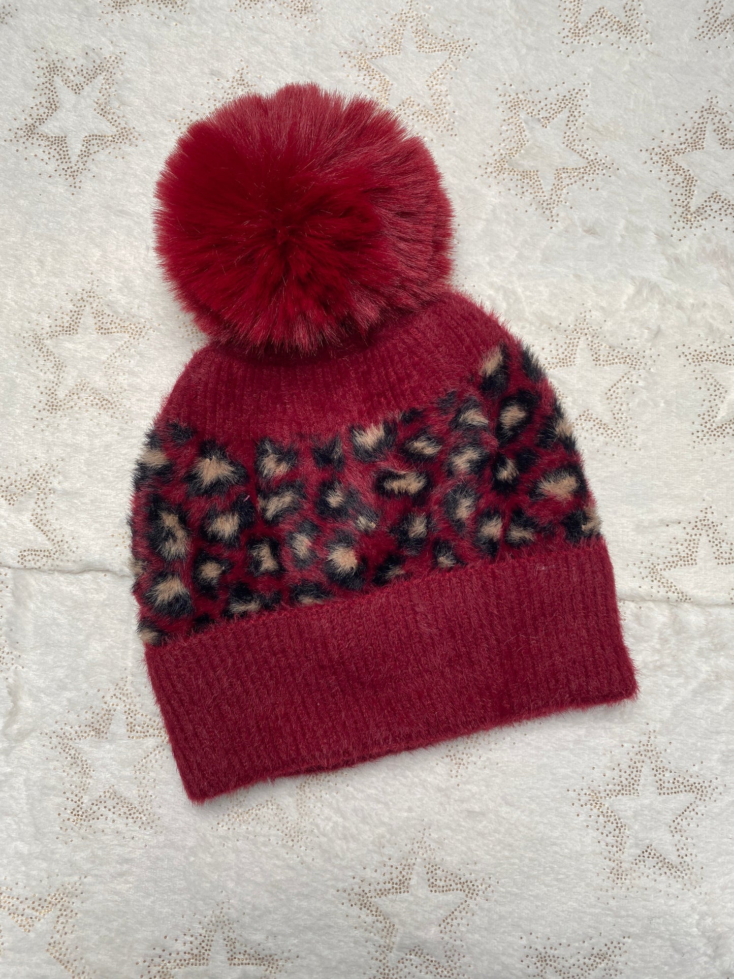 Fleecy Lined Animal Print Hat