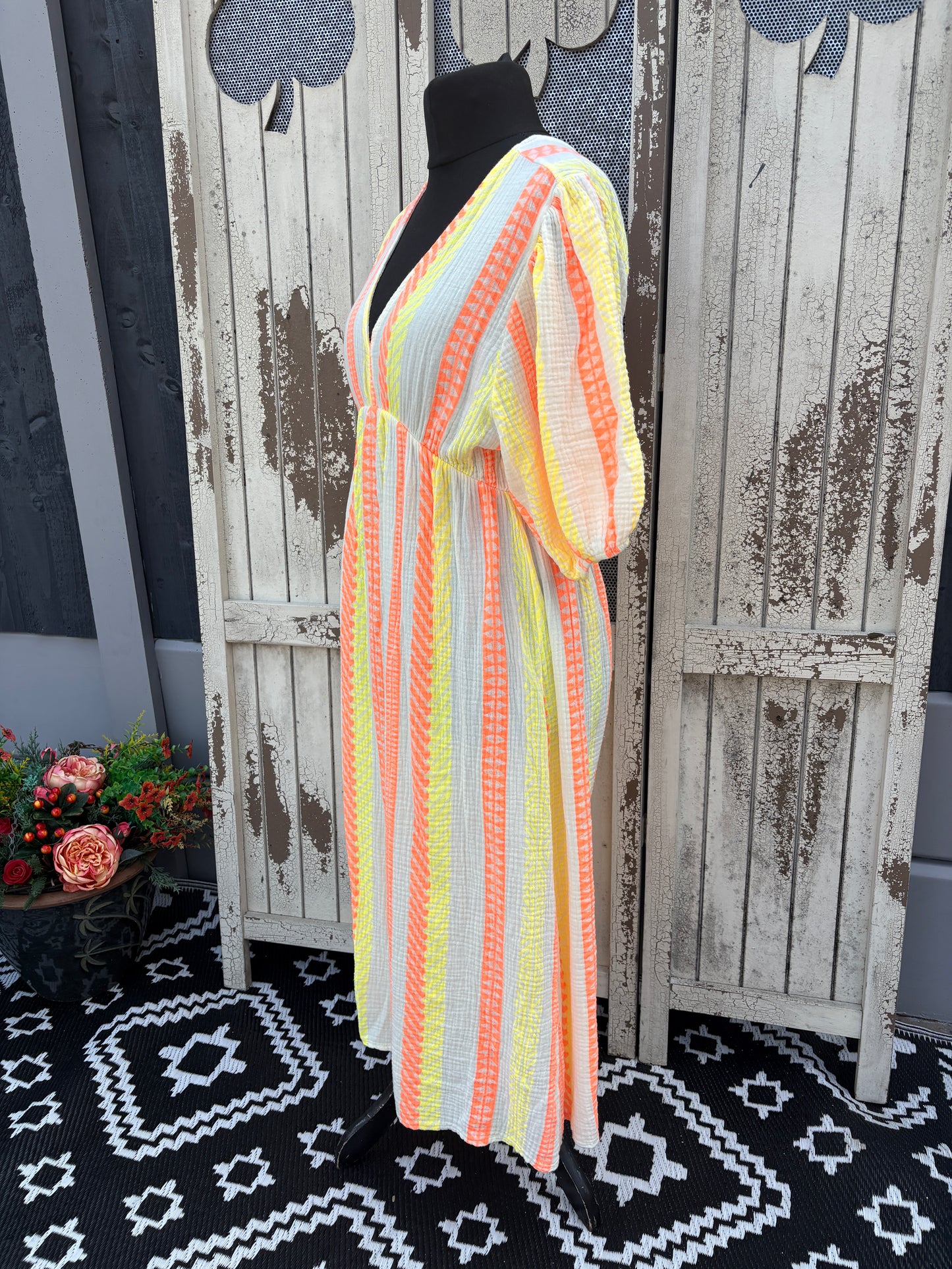 Made in Italy – Aztec Pillow Cotton Summer Dress