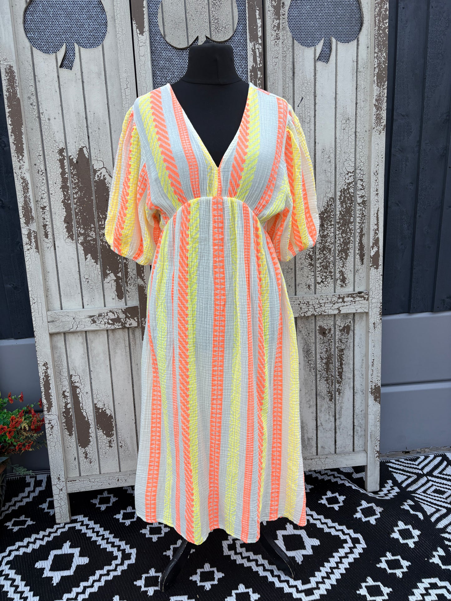 Made in Italy – Aztec Pillow Cotton Summer Dress