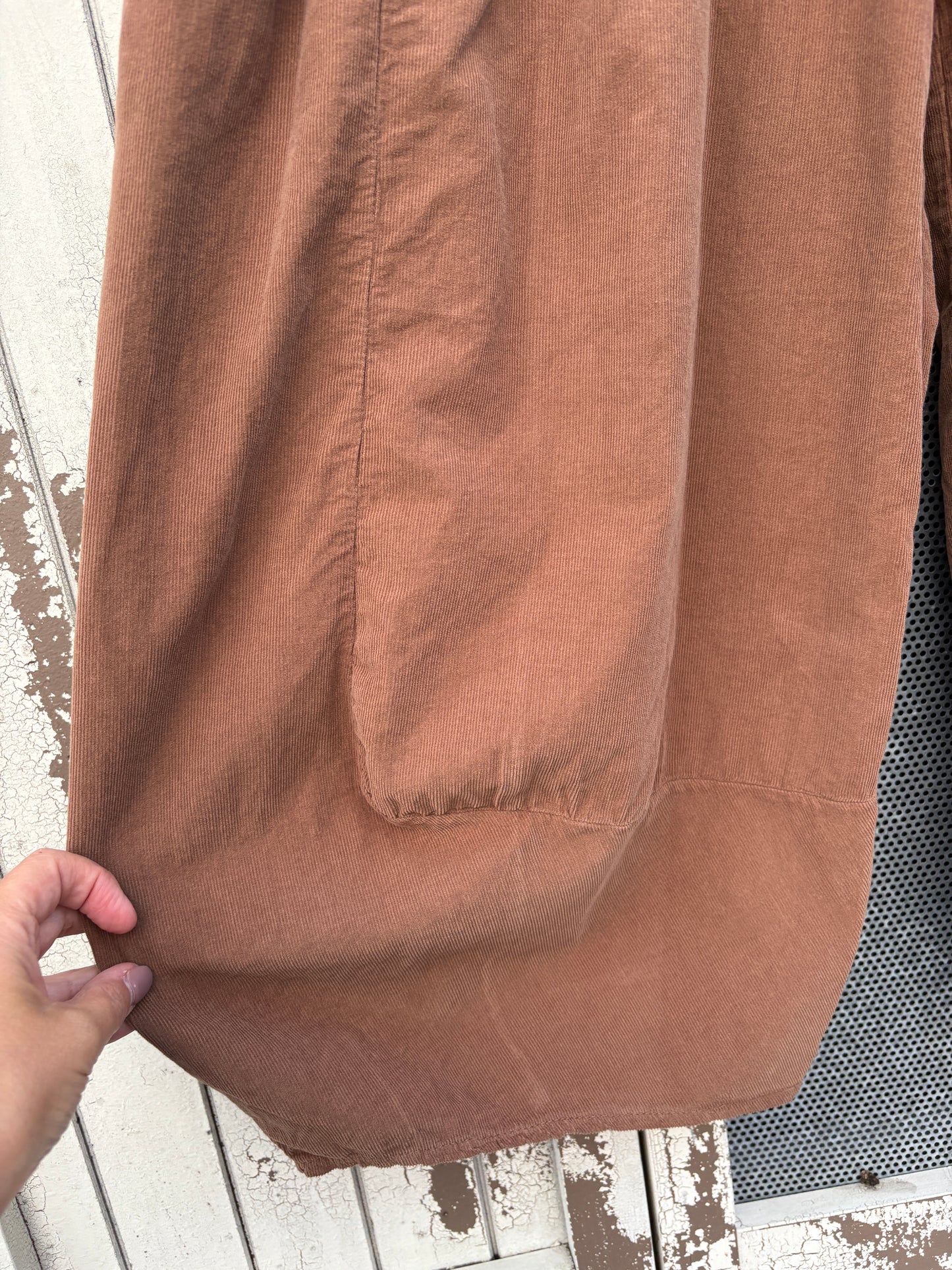 Made in Italy Balloon Leg Needlecord Trousers with Belt