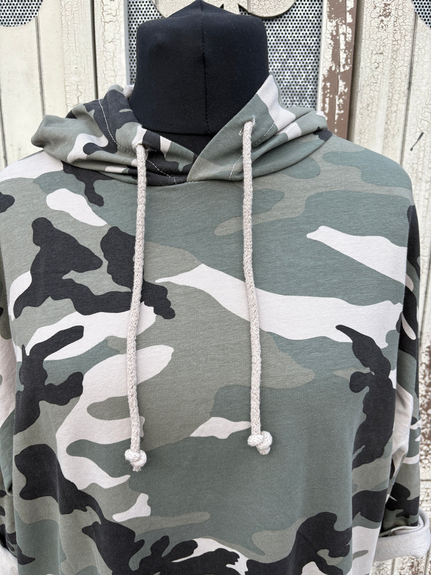 Made in Italy Camo Print Hooded Sweatshirt