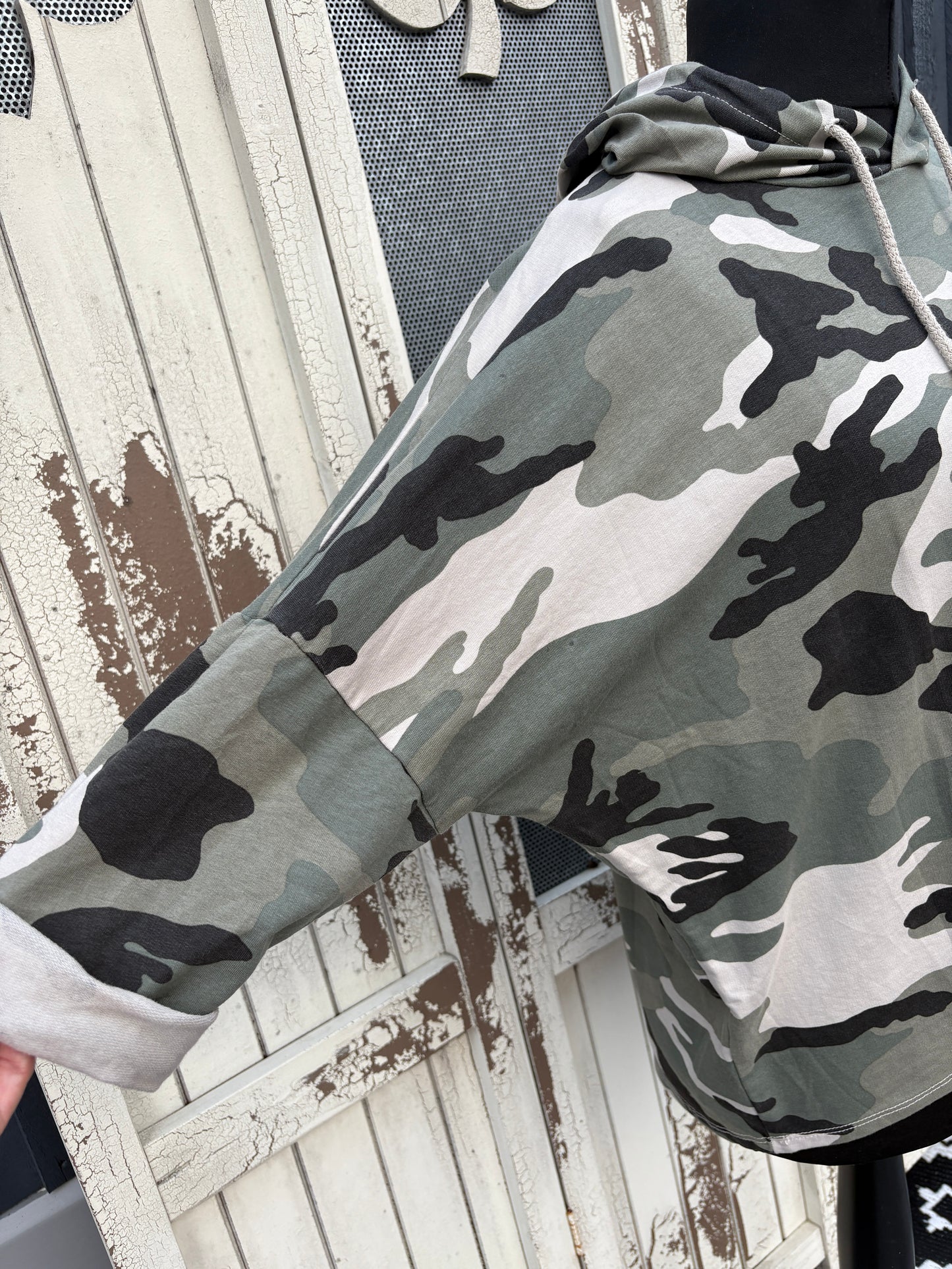 Made in Italy Camo Print Hooded Sweatshirt
