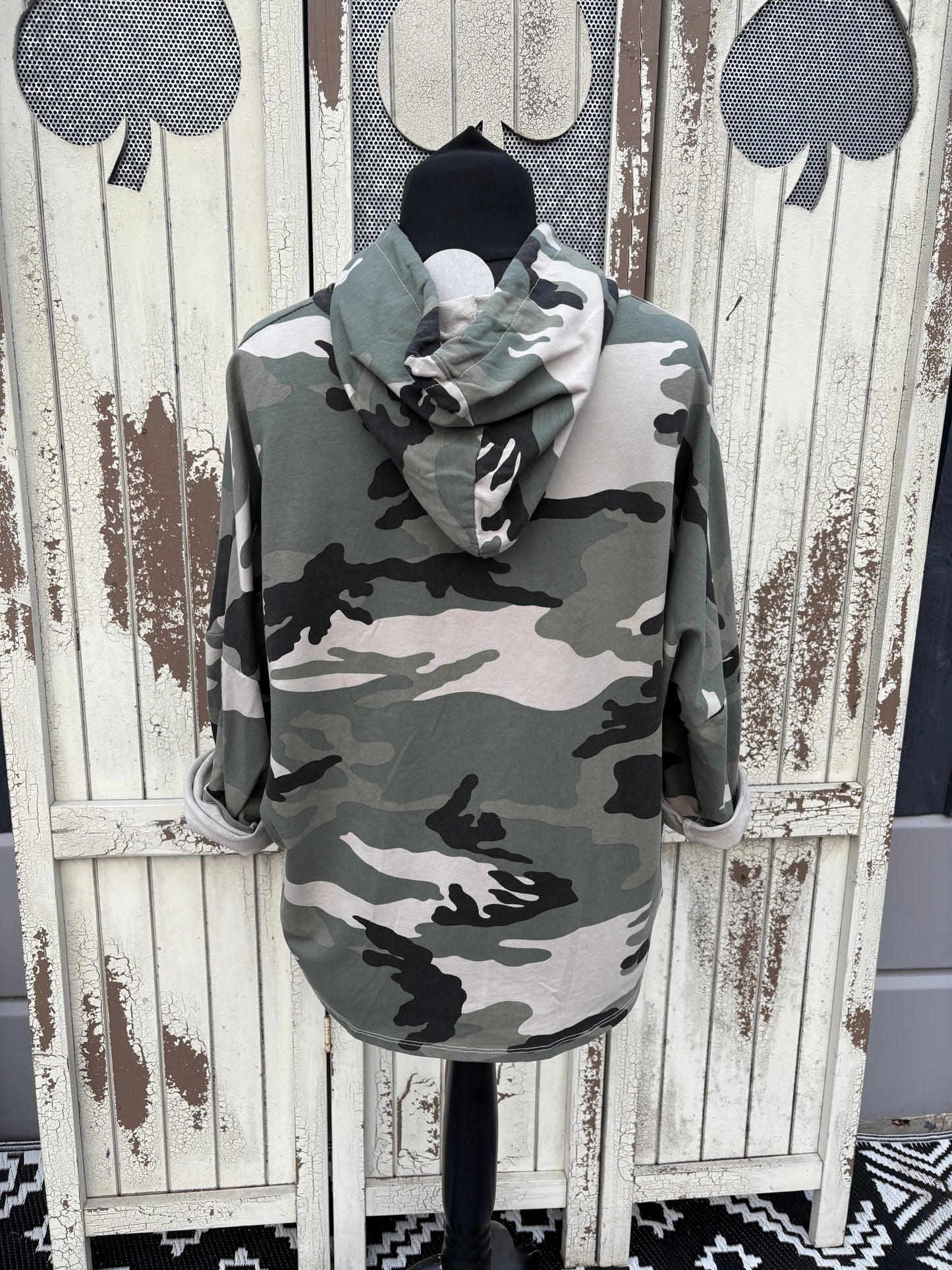 Made in Italy Camo Print Hooded Sweatshirt
