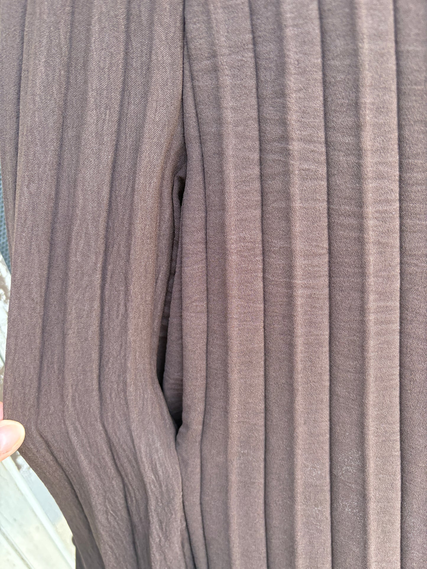 Made in Italy Cap Sleeve Pleated Mini Dress/Tunic - Chocolate