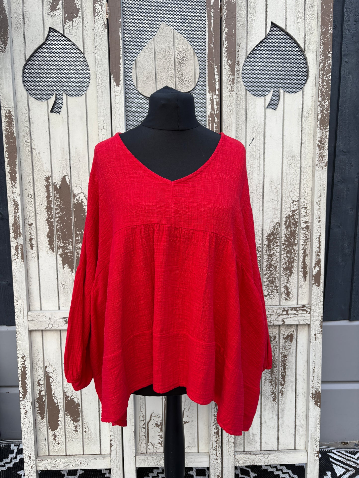 Made in Italy Cheesecloth Smock Top Various Colours