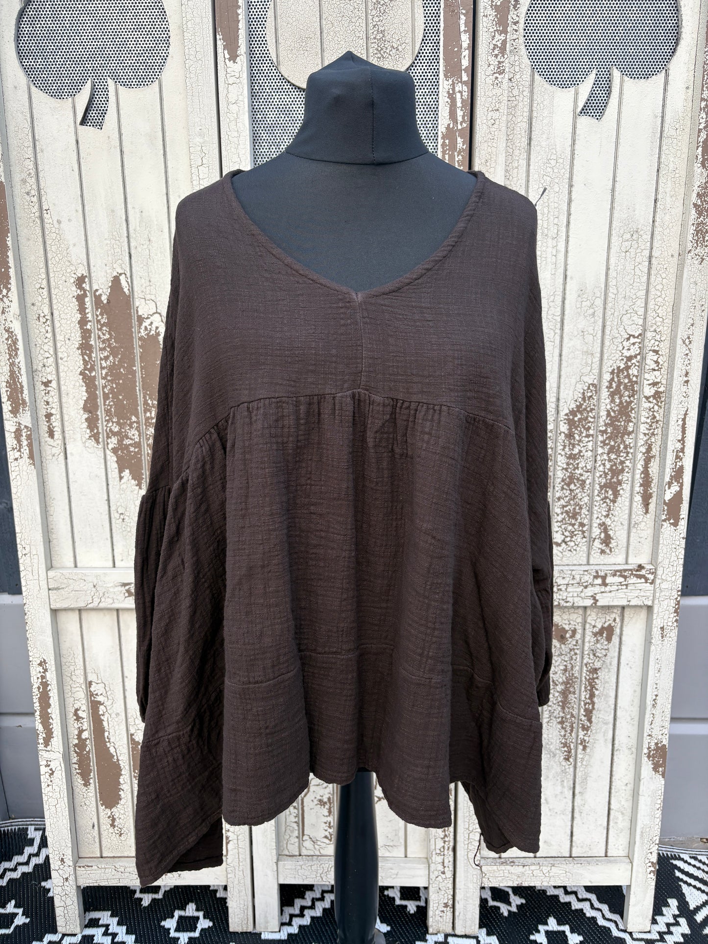 Made in Italy Cheesecloth Smock Top Various Colours