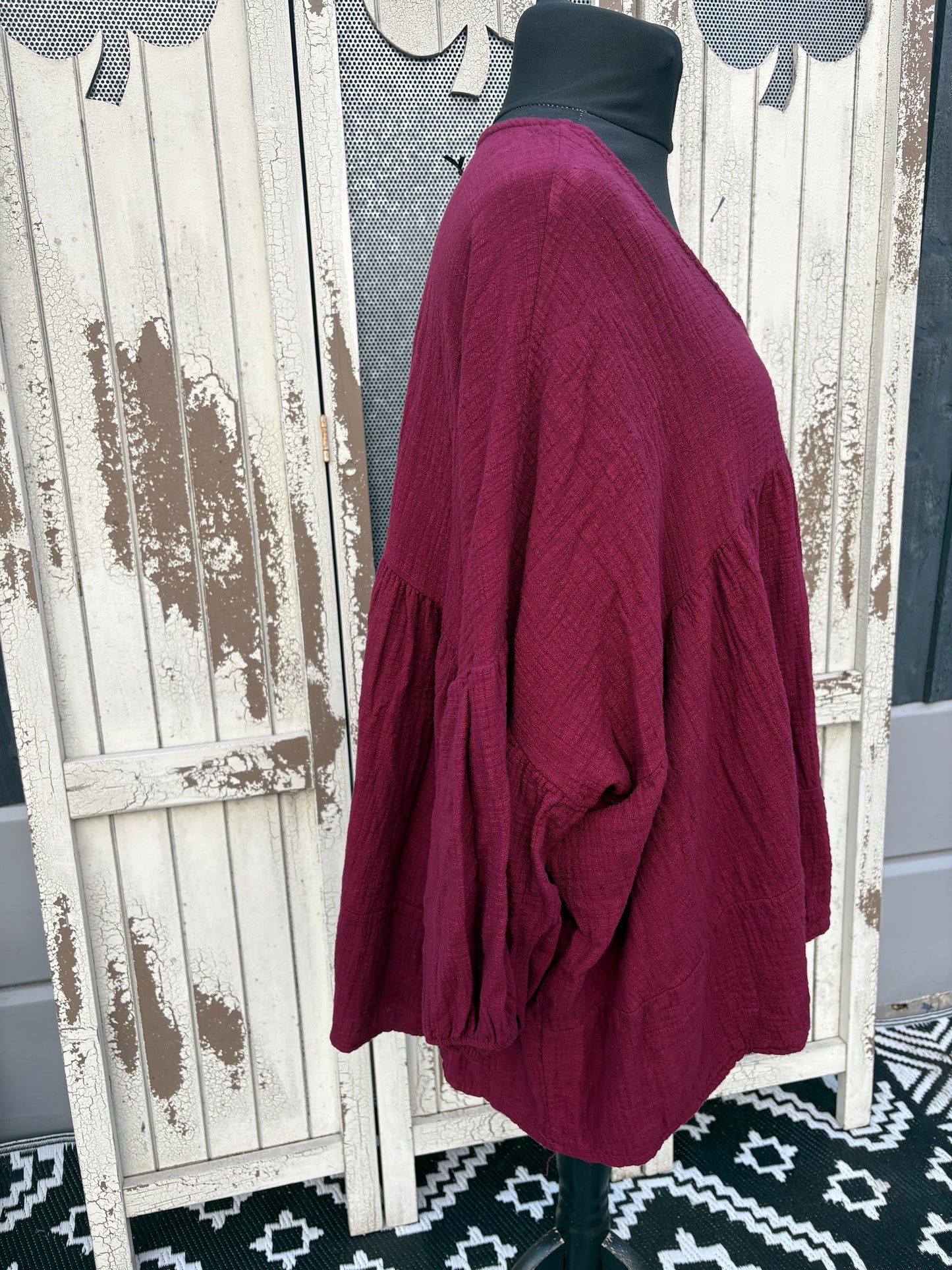 Made in Italy Cheesecloth Smock Top Various Colours