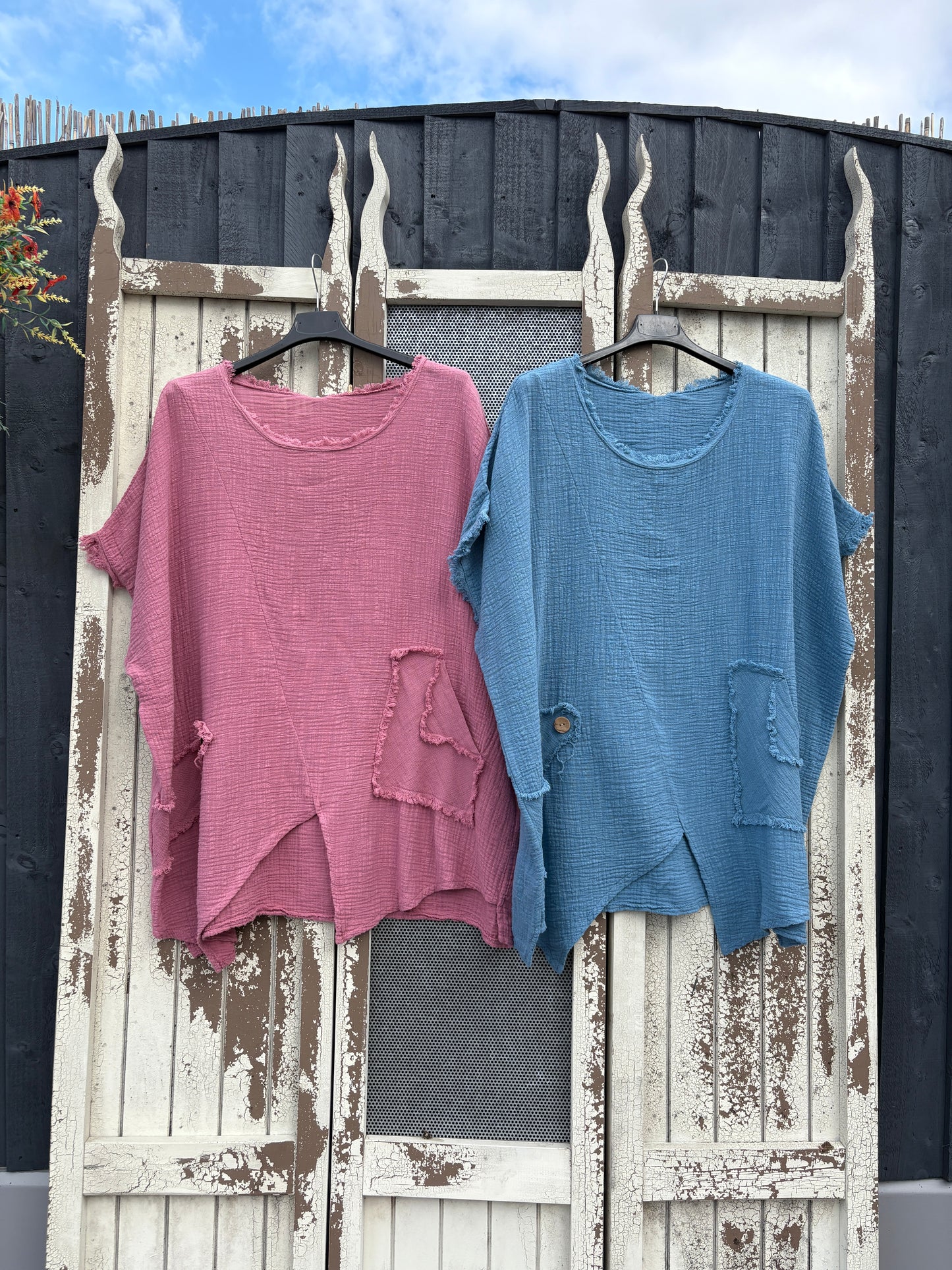 Made in Italy Cotton Boho Asymmetric Top Various Colours