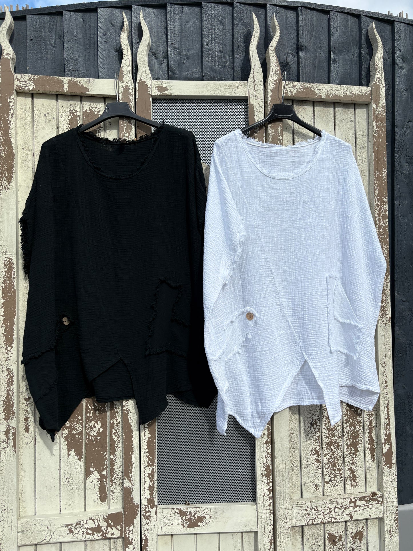 Made in Italy Cotton Boho Asymmetric Top Various Colours