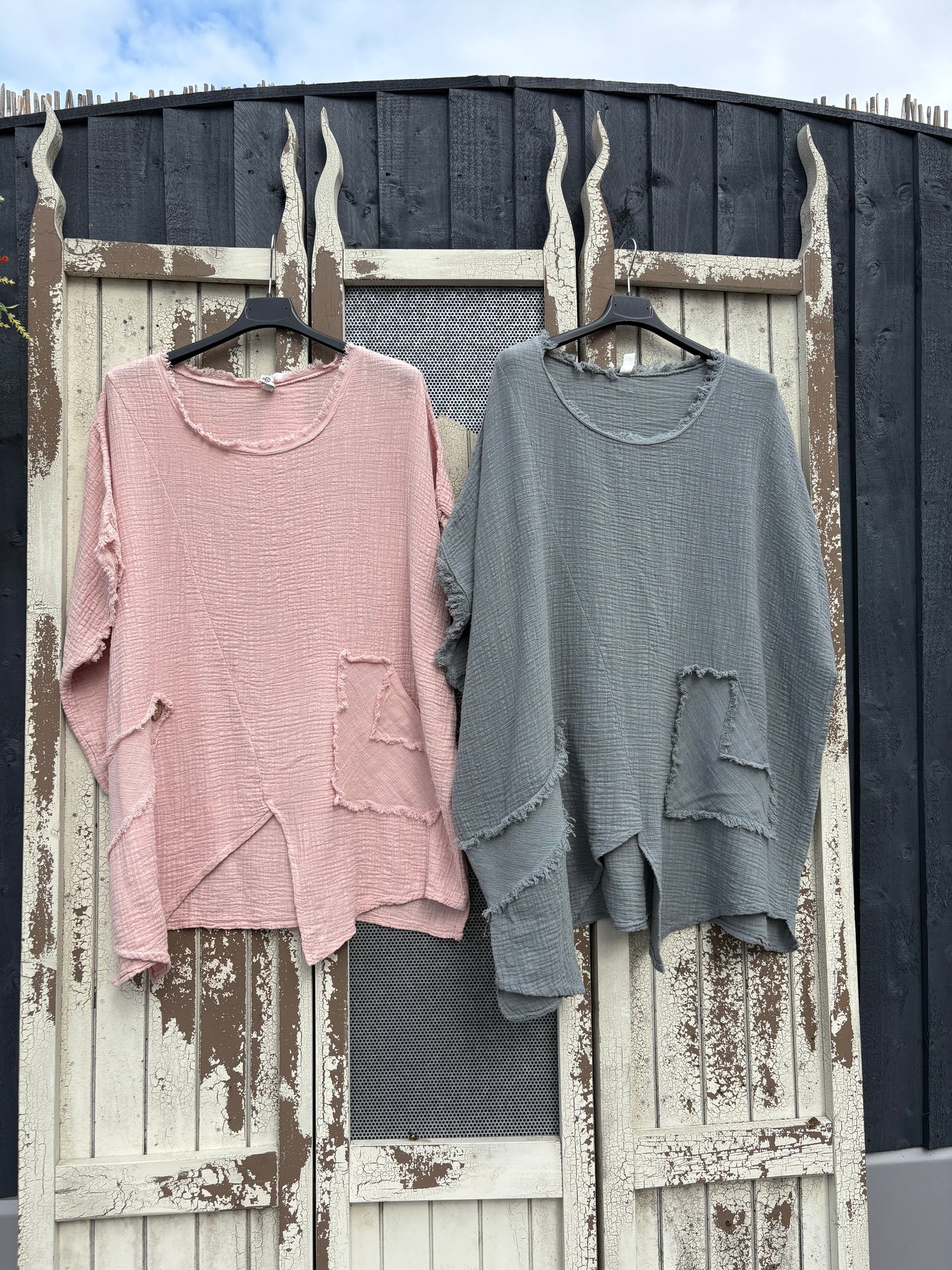 Made in Italy Cotton Boho Asymmetric Top Various Colours