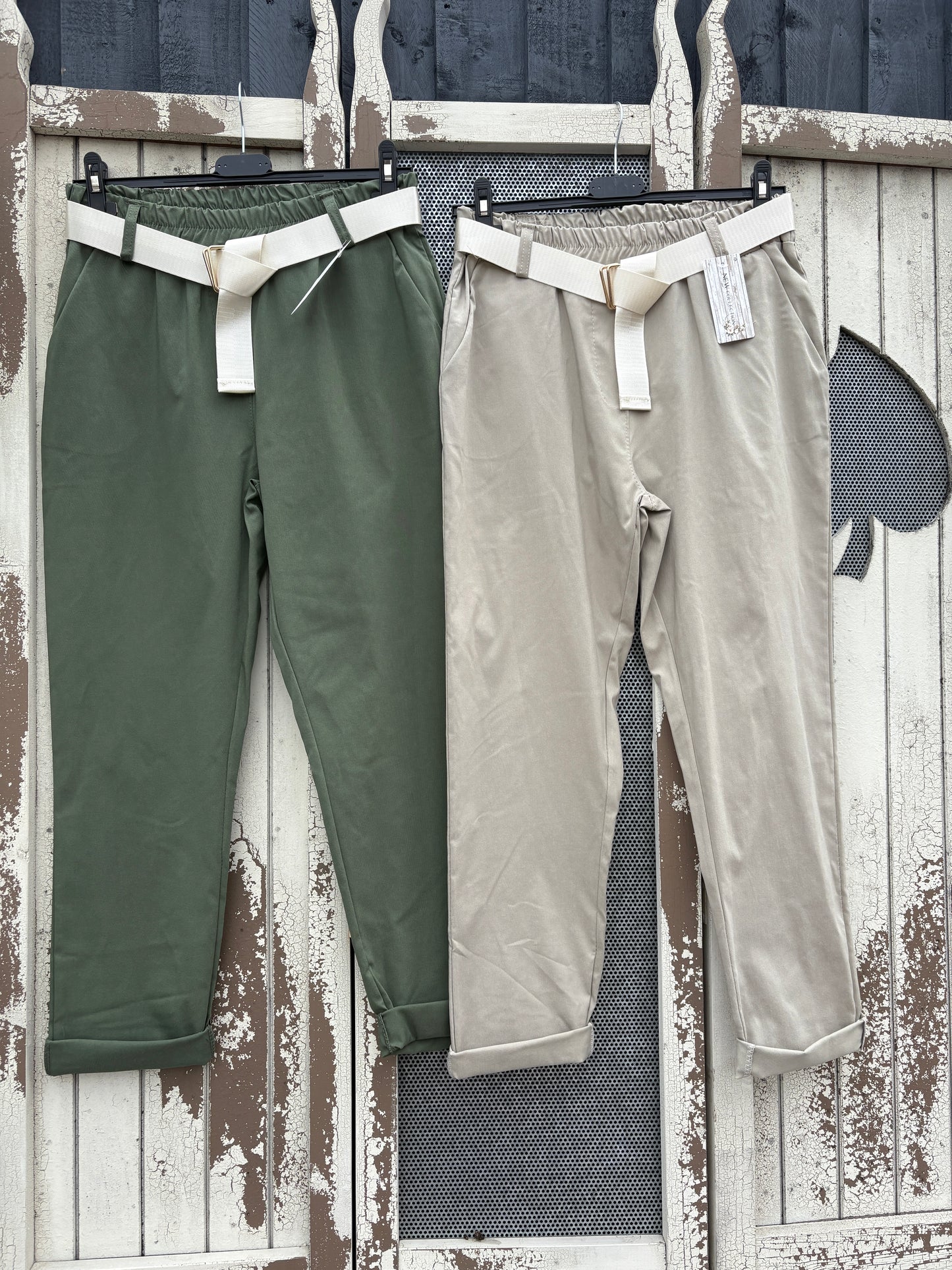 Made in Italy Magic Trousers With Belt Various Colours