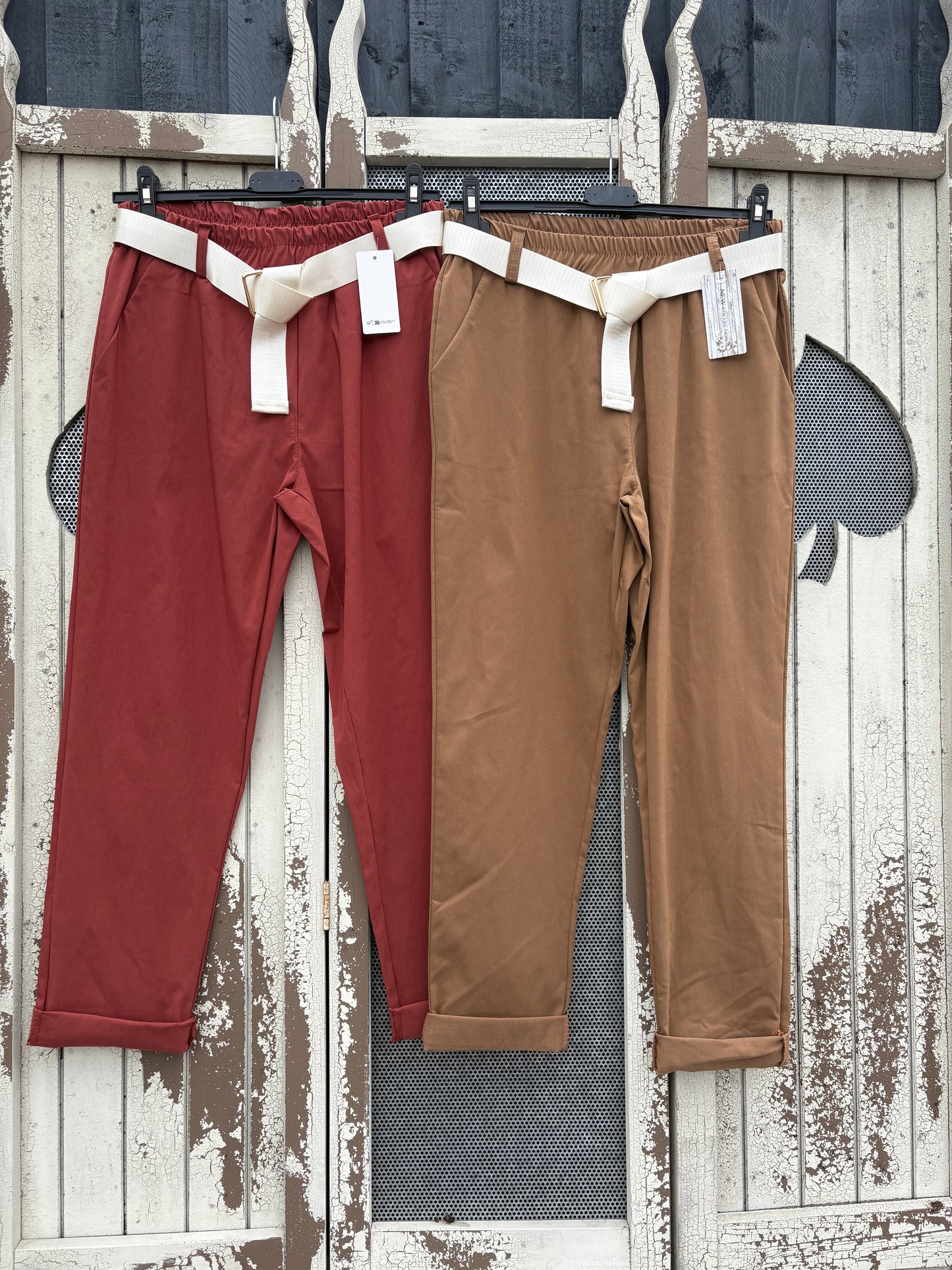 Made in Italy Magic Trousers With Belt Various Colours