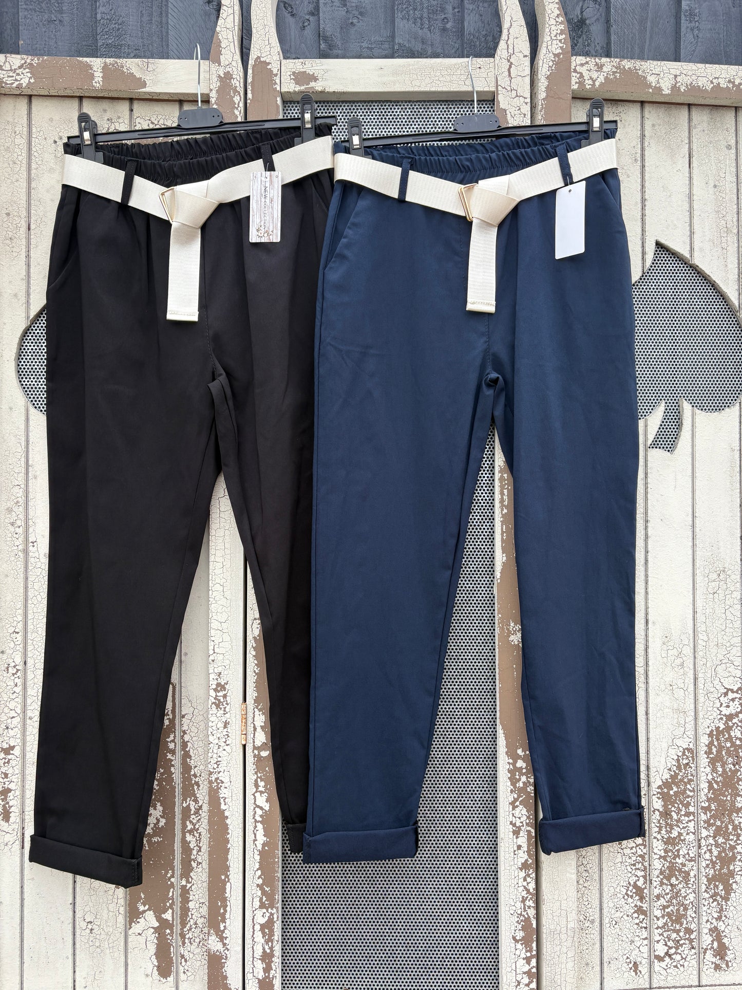 Made in Italy Magic Trousers With Belt Various Colours