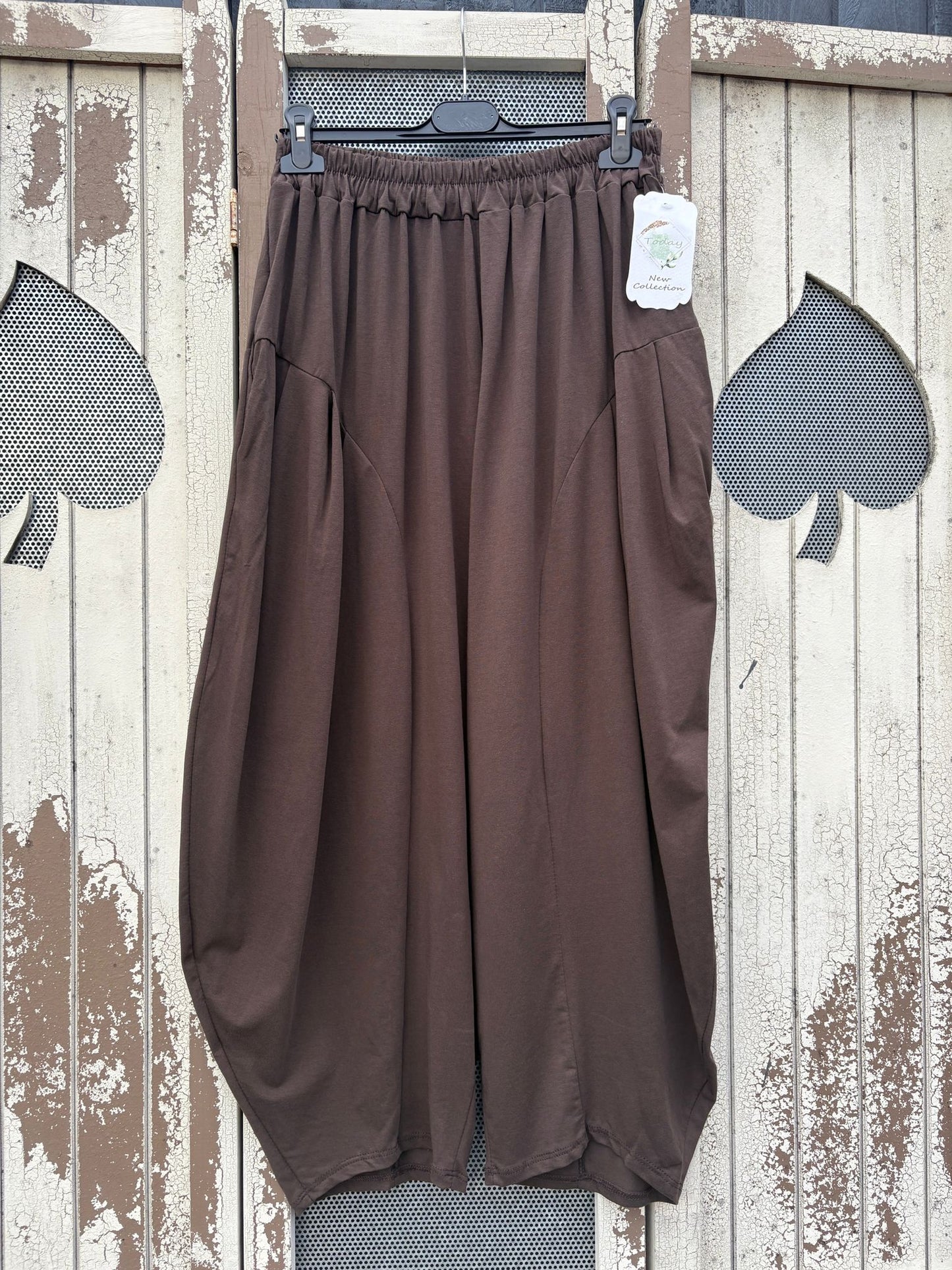 Made in Italy Milano Barrel Style Jersey Cocoon Trousers Various Colours