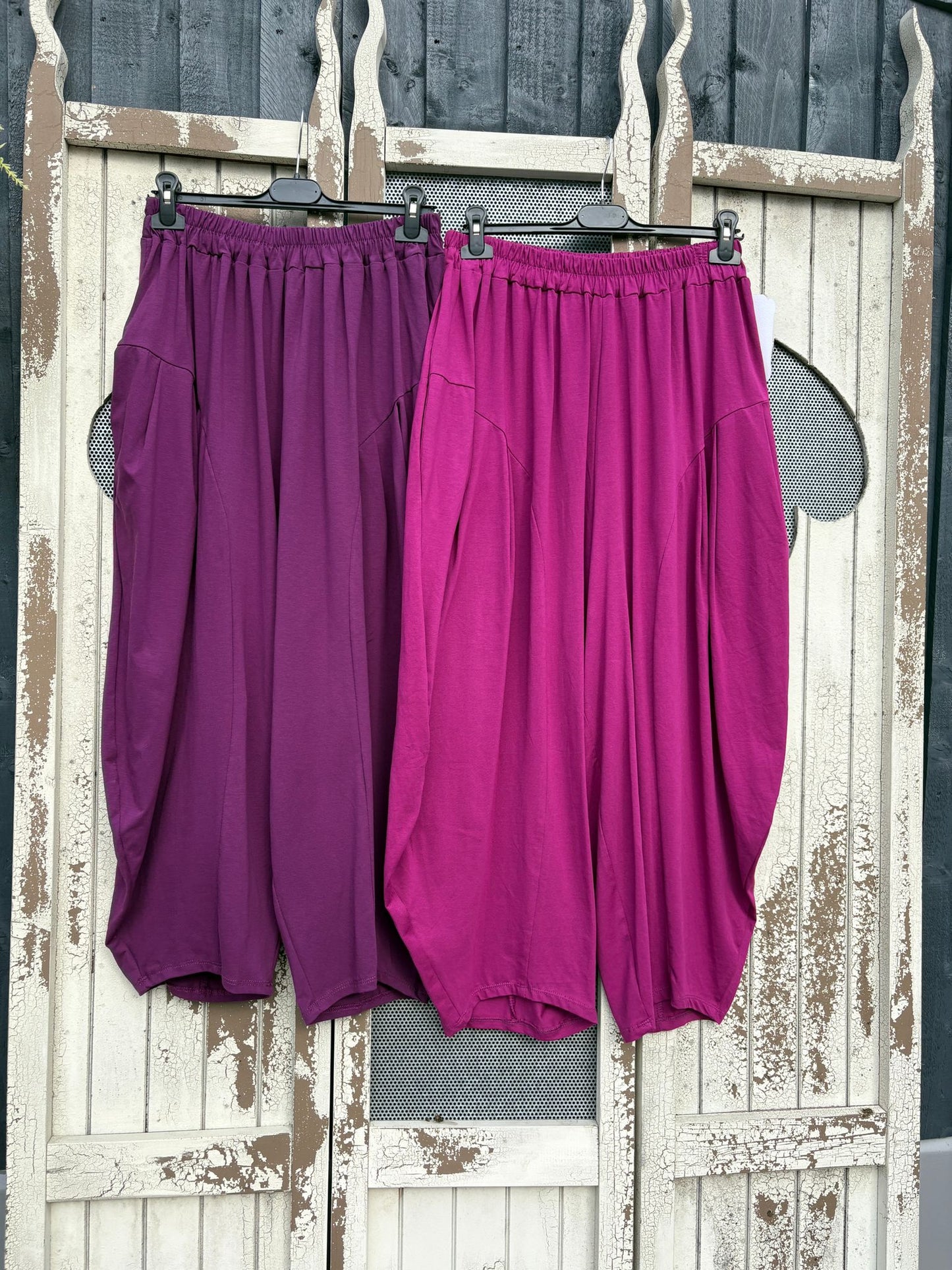 Made in Italy Milano Barrel Style Jersey Cocoon Trousers Various Colours