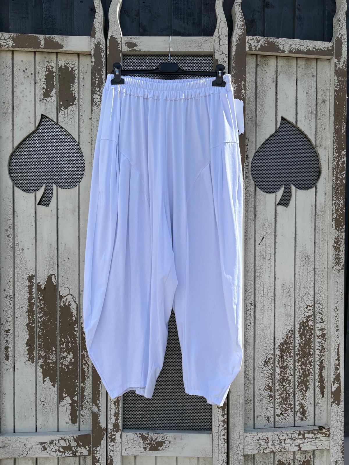 Made in Italy Milano Barrel Style Jersey Cocoon Trousers Various Colours