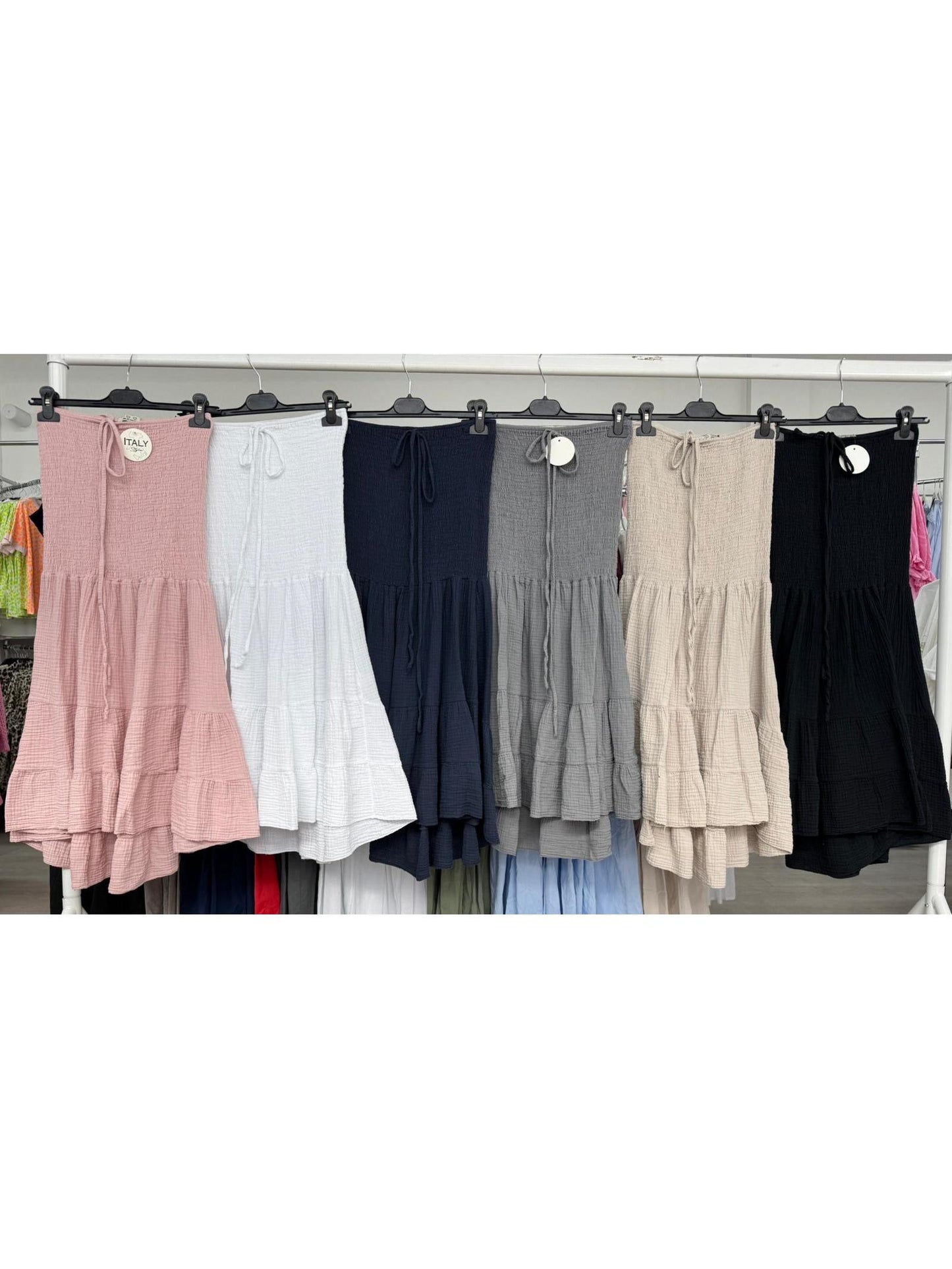 Made in Italy Pillow Cotton Strapless Dress Various Colours