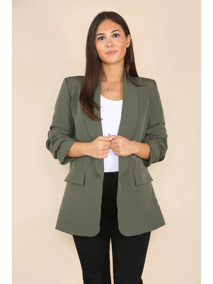 Made in Italy Ruched Sleeve Blazer Various Colours and Sizes