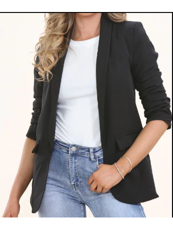 Made in Italy Ruched Sleeve Blazer Various Colours and Sizes