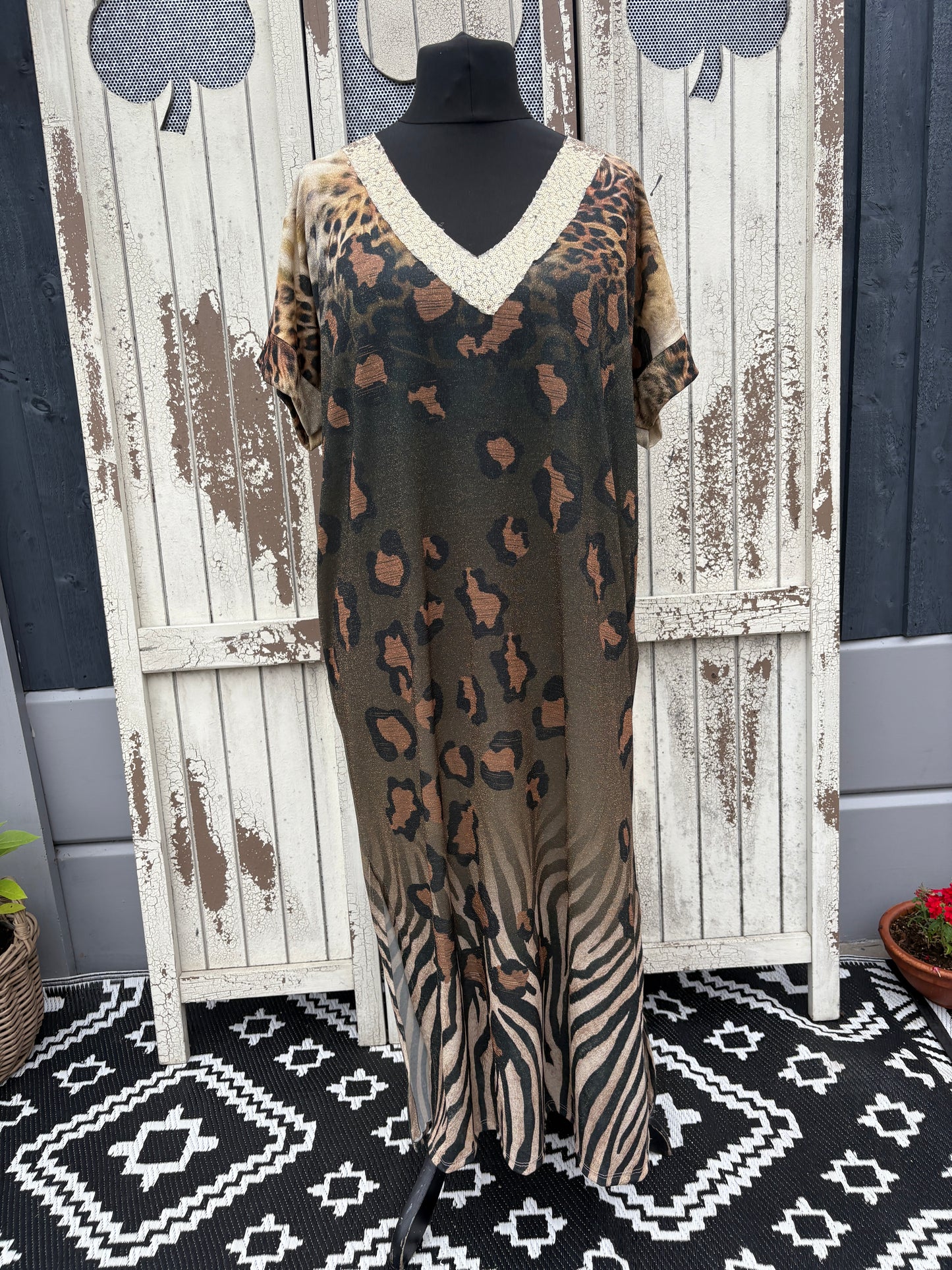 Made in Italy Sequin V Neck Dress – Savannah