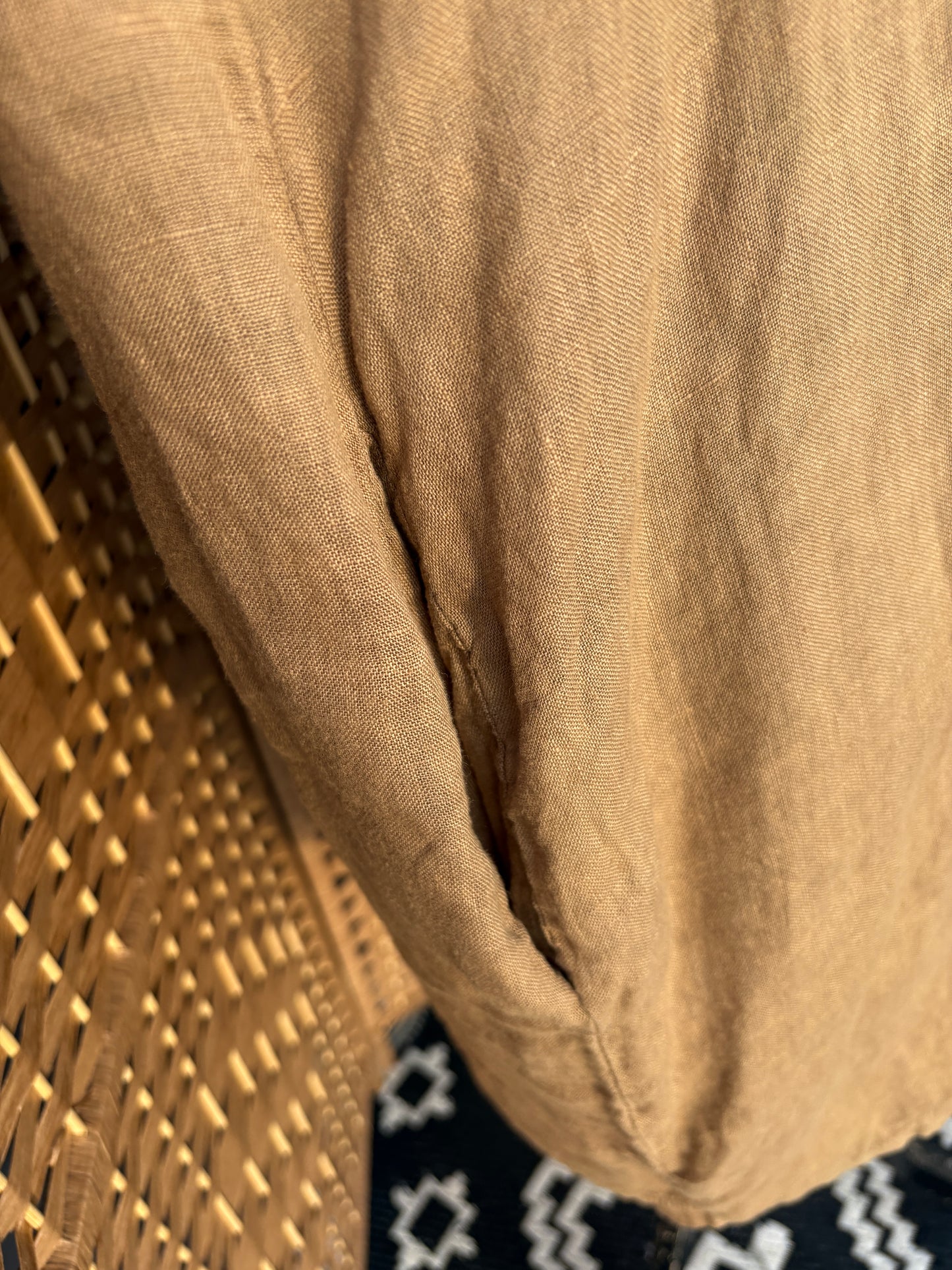 Made in Italy Silk-Frill Linen Cocoon Dress