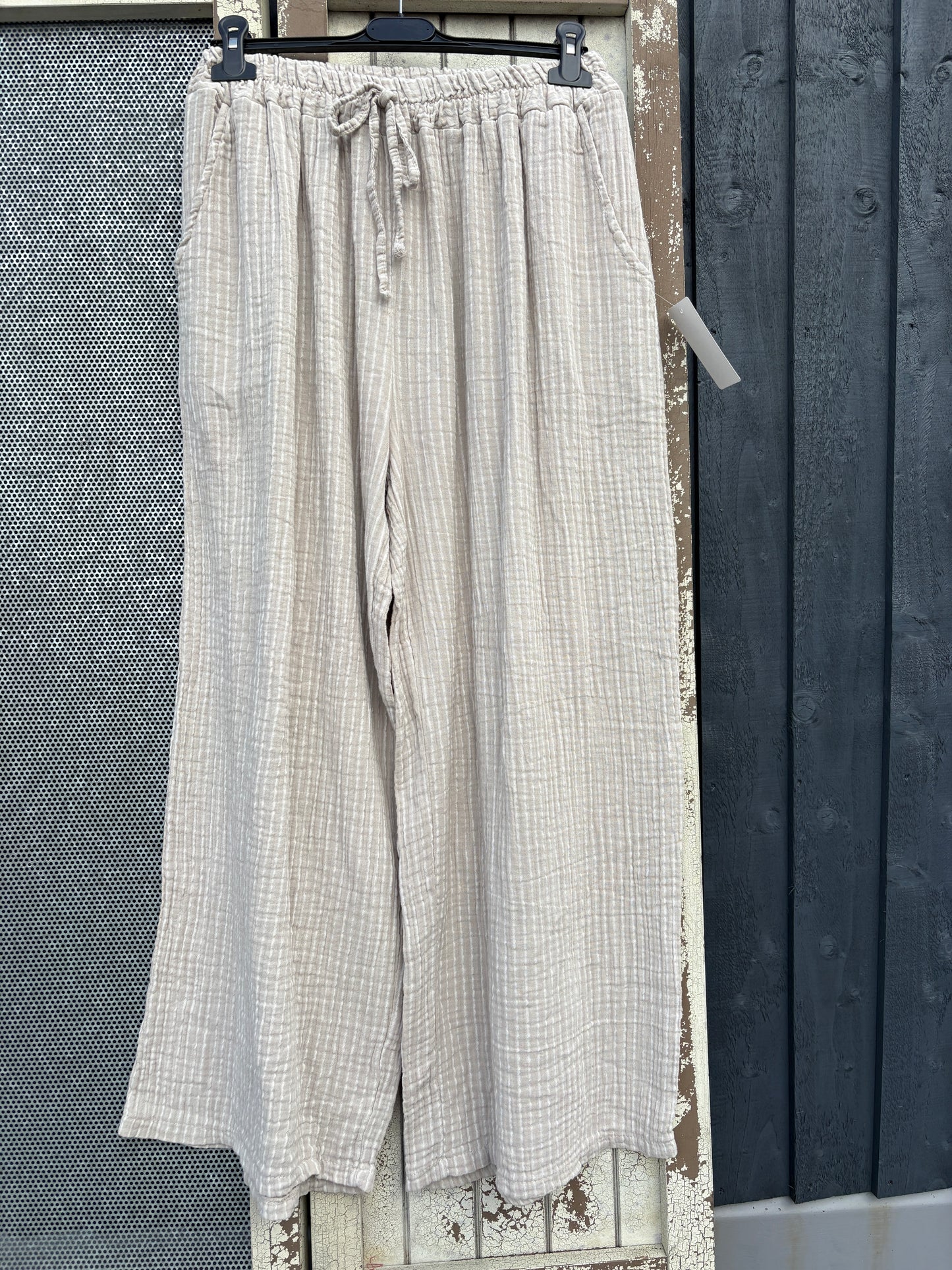 Made in Italy Striped Cotton Summer Trousers