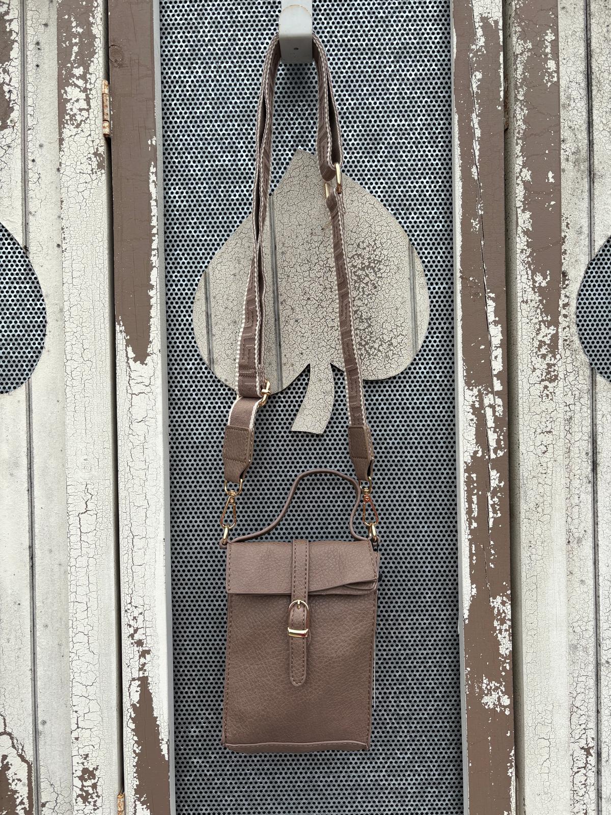 Vegan Leather Cross Body Bag with Guitar Strap
