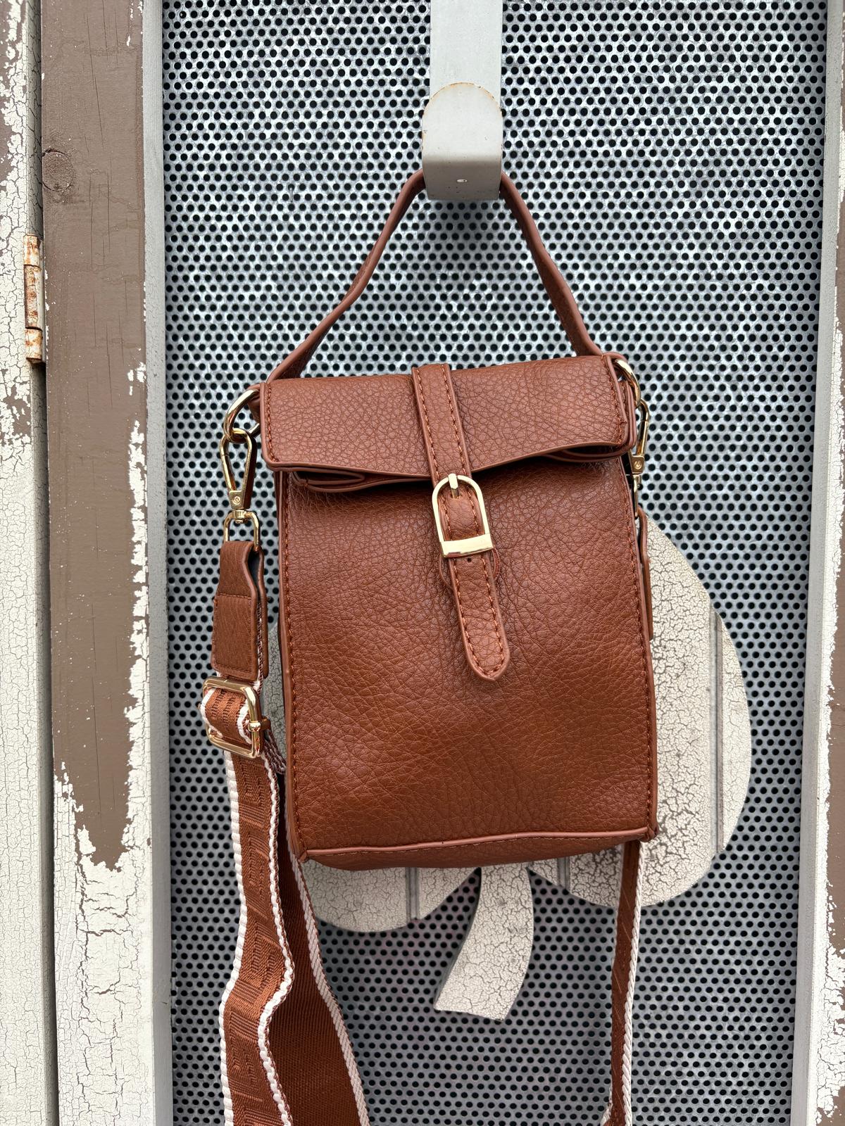 Vegan Leather Cross Body Bag with Guitar Strap