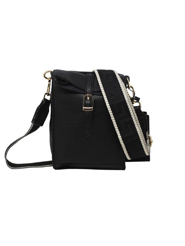 Vegan Leather Cross Body Bag with Guitar Strap