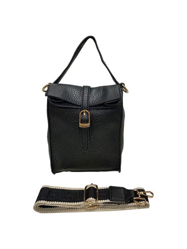 Vegan Leather Cross Body Bag with Guitar Strap