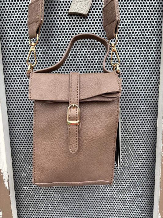 Vegan Leather Cross Body Bag with Guitar Strap