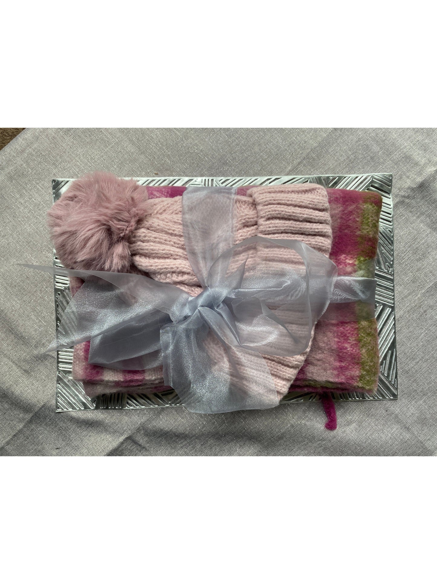 #08 Blanket Scarf Gift Set with Fleece Lined Hat or Gloves