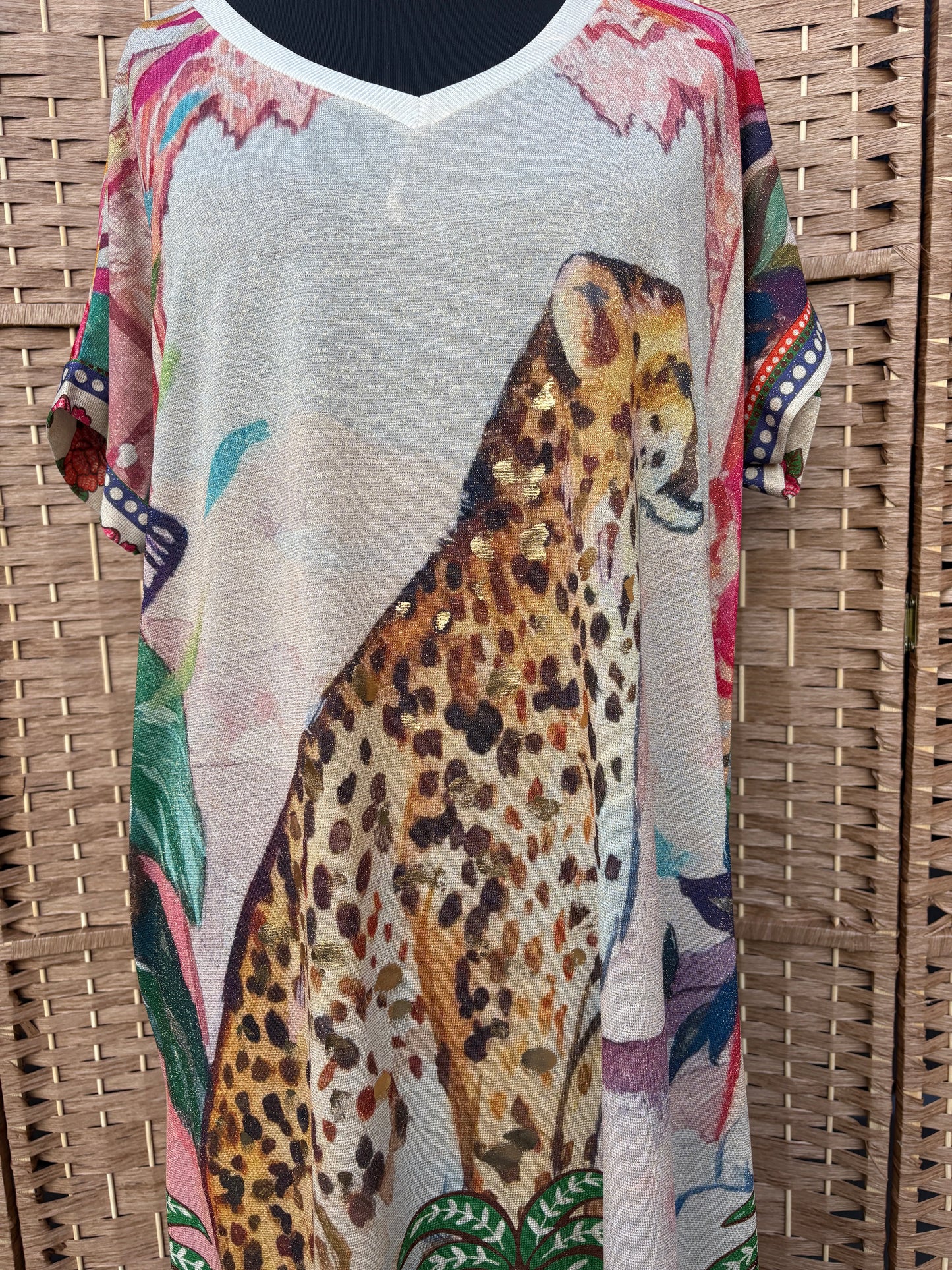 Made in Italy Cheetah Summer Shimmer Maxi Dress