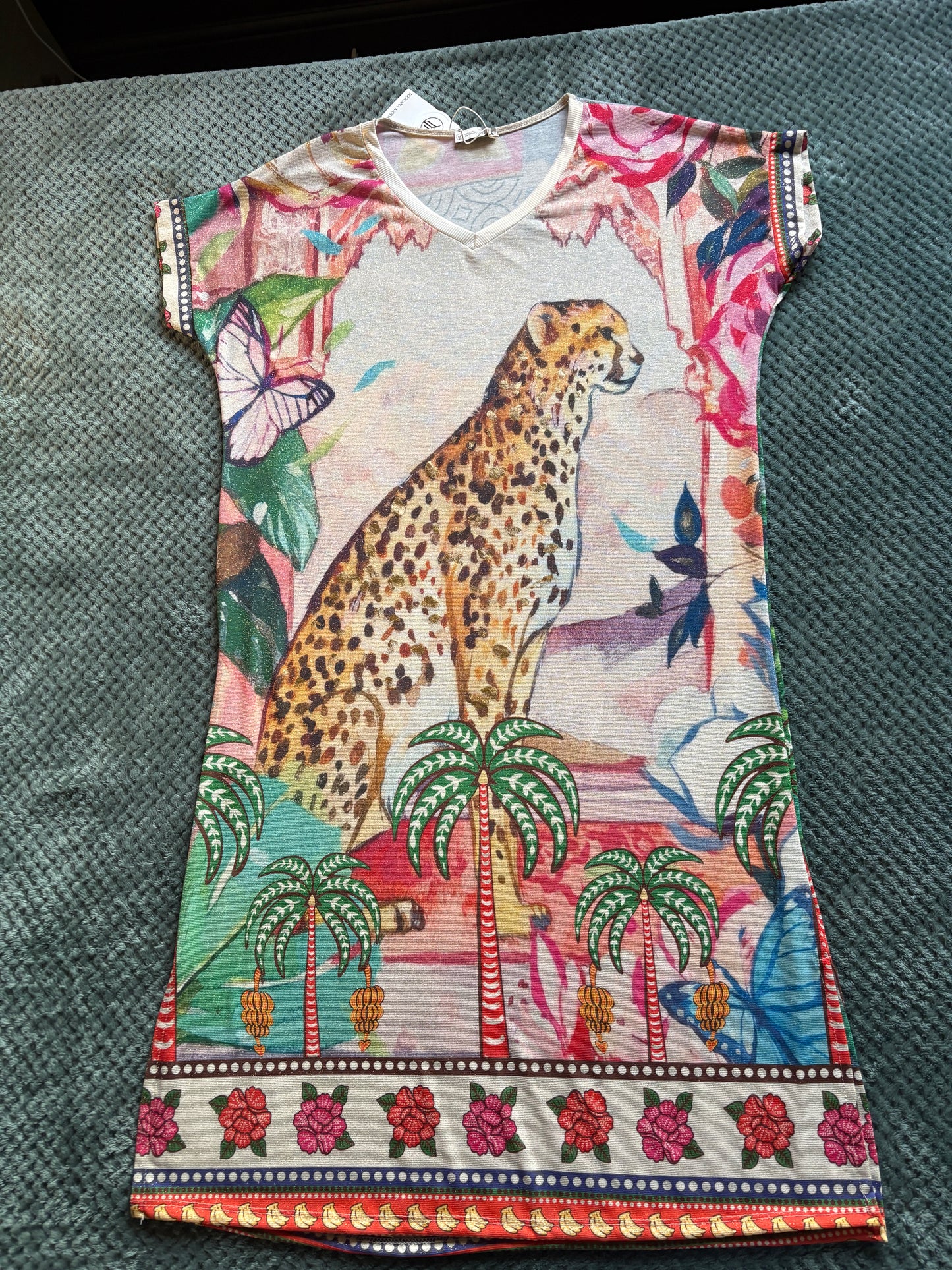 Made in Italy Cheetah Summer Shimmer Maxi Dress