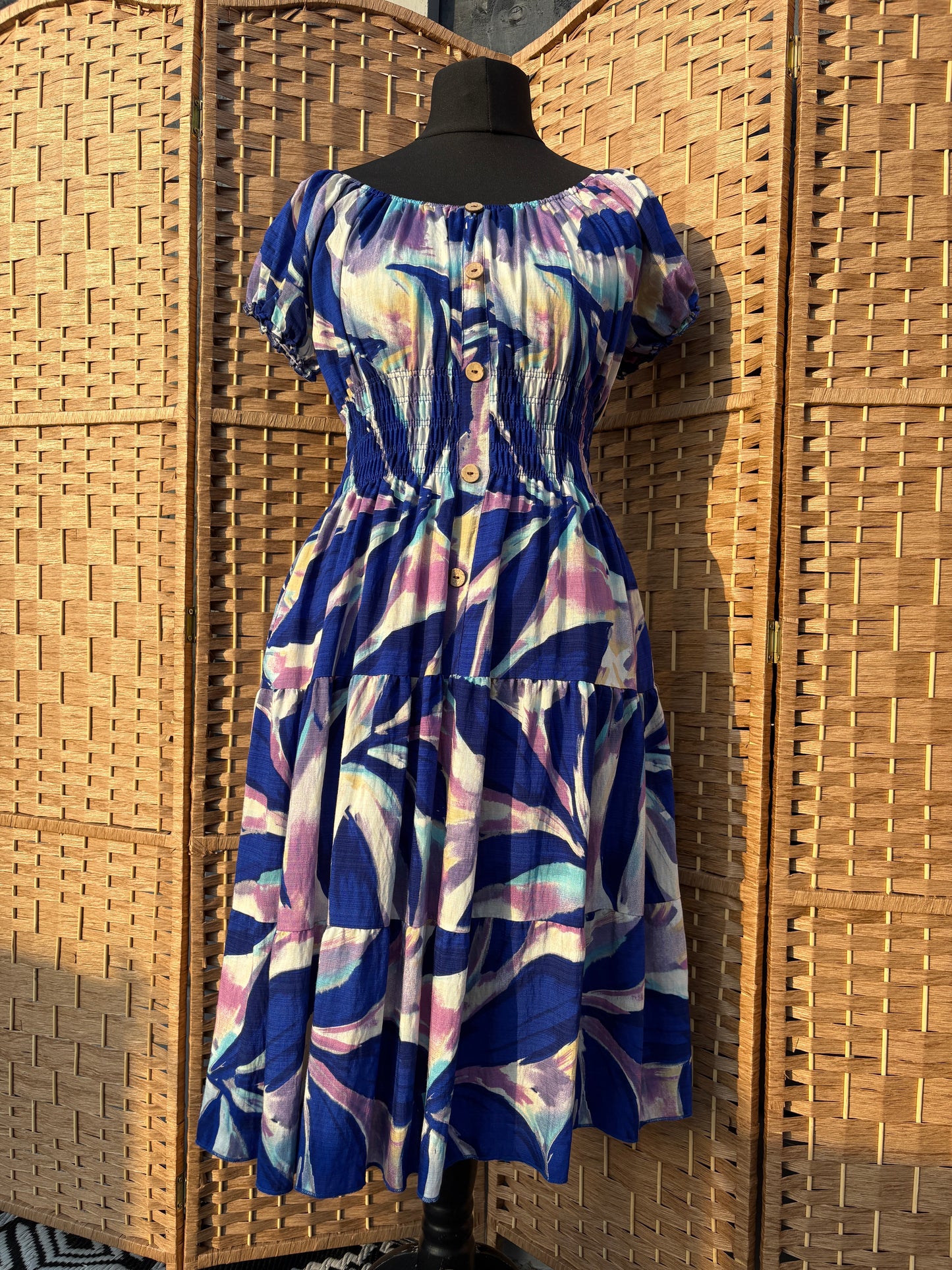 Ladies Summer Bardot Midi Dress –   Various Colours