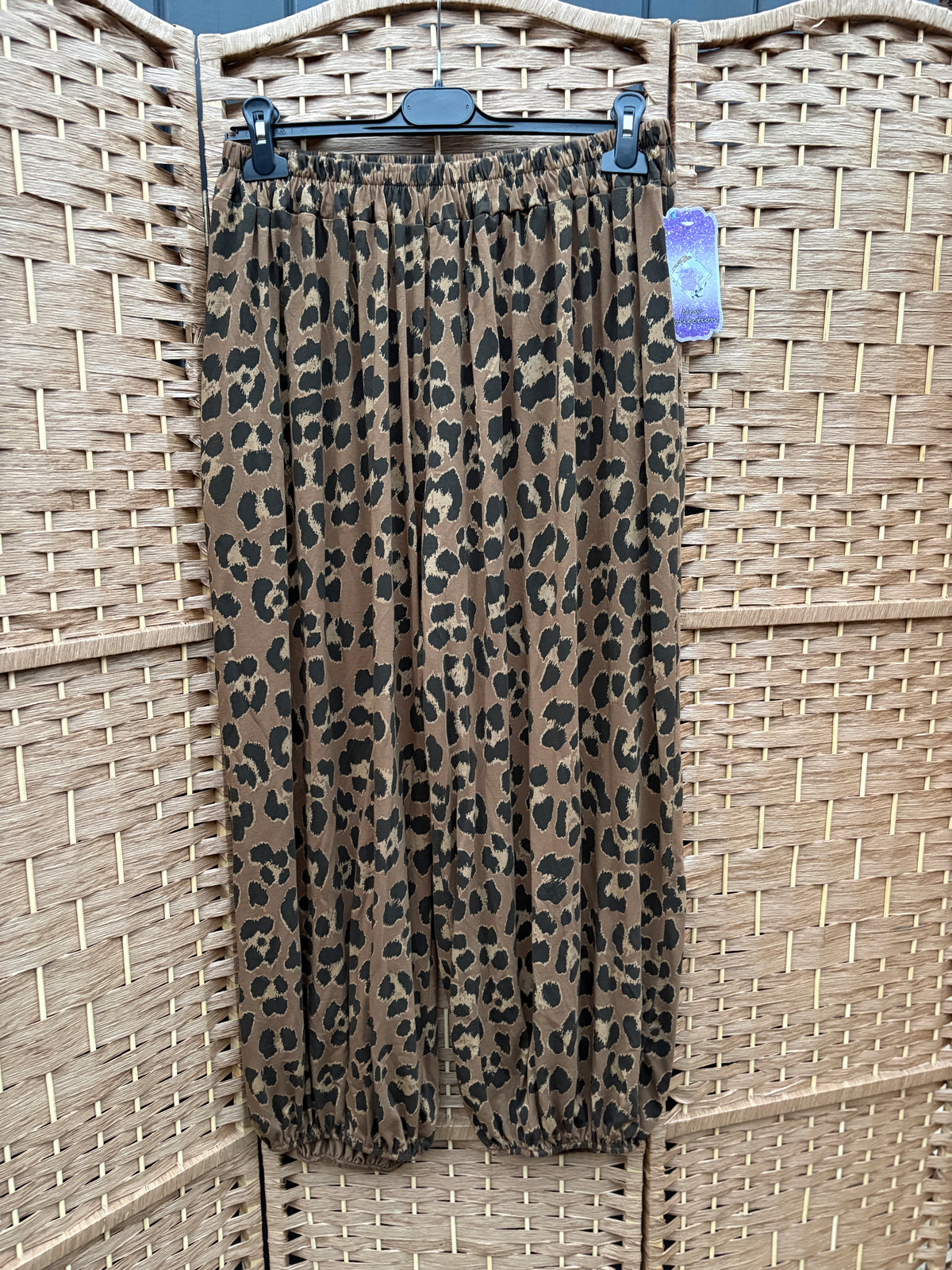 Made in Italy Balloon Leg Harem Trousers Animal Print