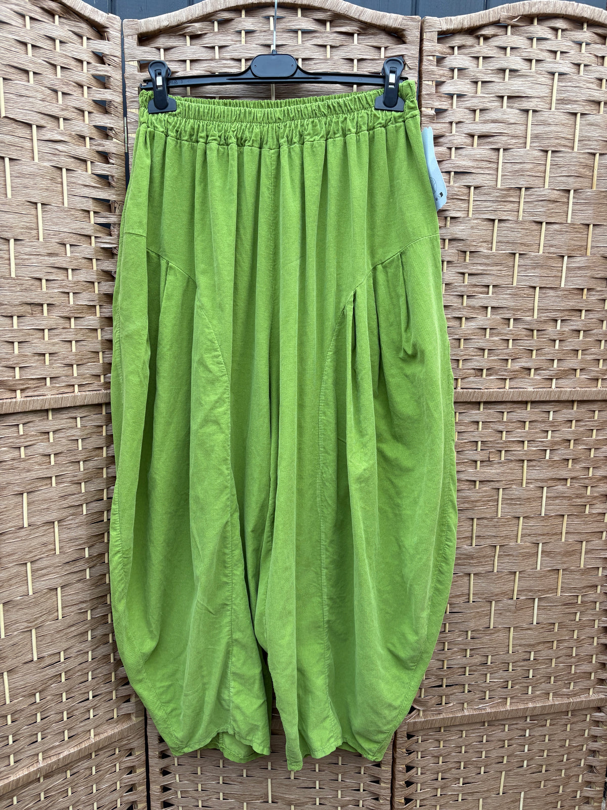 Made in Italy Needlecord Barrel Leg Cocoon Trousers Various Colours
