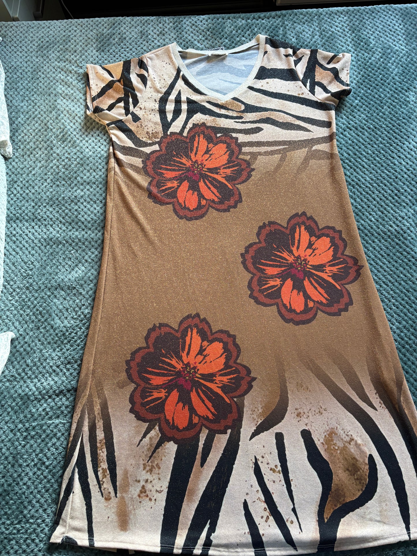 Made in Italy Floral Shimmer Maxi Dress