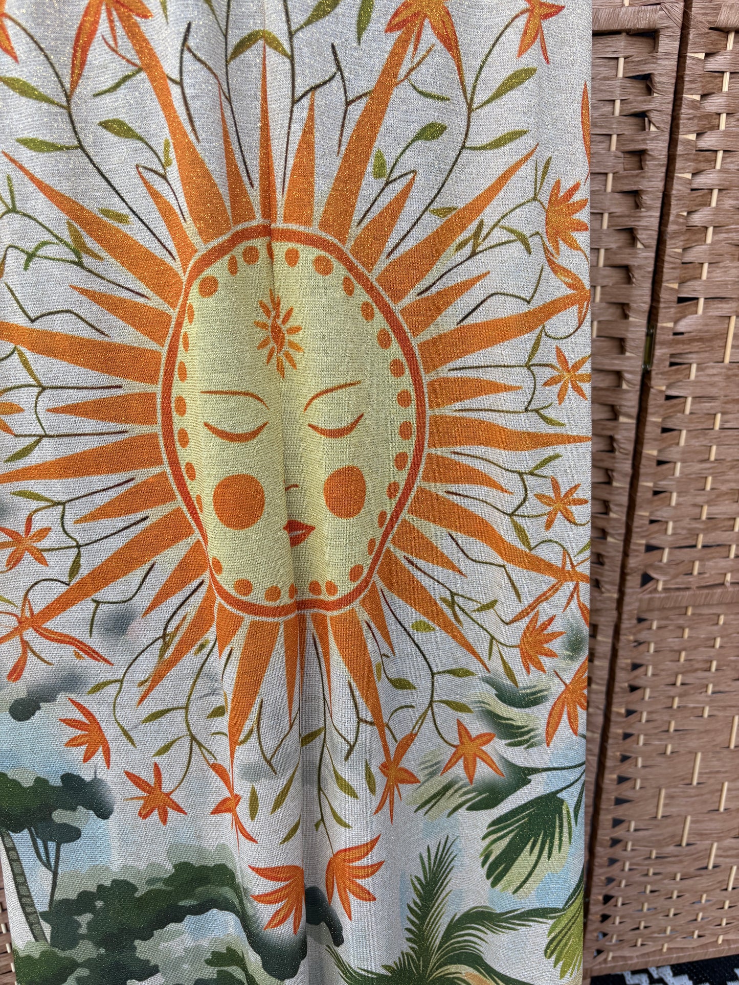 Made in Italy Tropical Parrot Print Halter Neck Maxi Dress